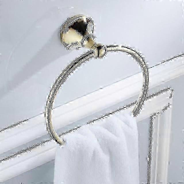 Bathroom Shelf with Towel Holder and Ceramic Hooks for Storage Organization