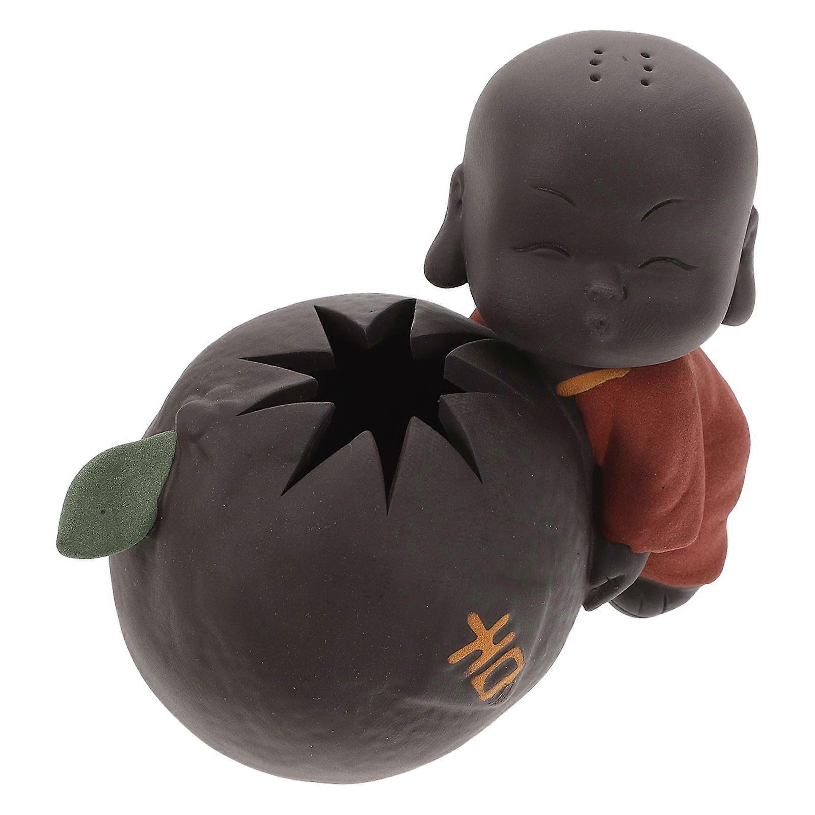 Cute Monk Statue Hydroponic Vase Pottery Decoration For Art Enthusiasts 1 Piece