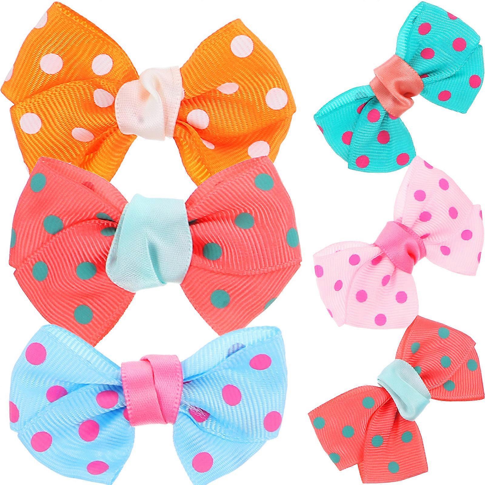 6pcs Bowknot Hair Clips for Pets – Stylish & Functional Dog Hair Accessories in Assorted Colors