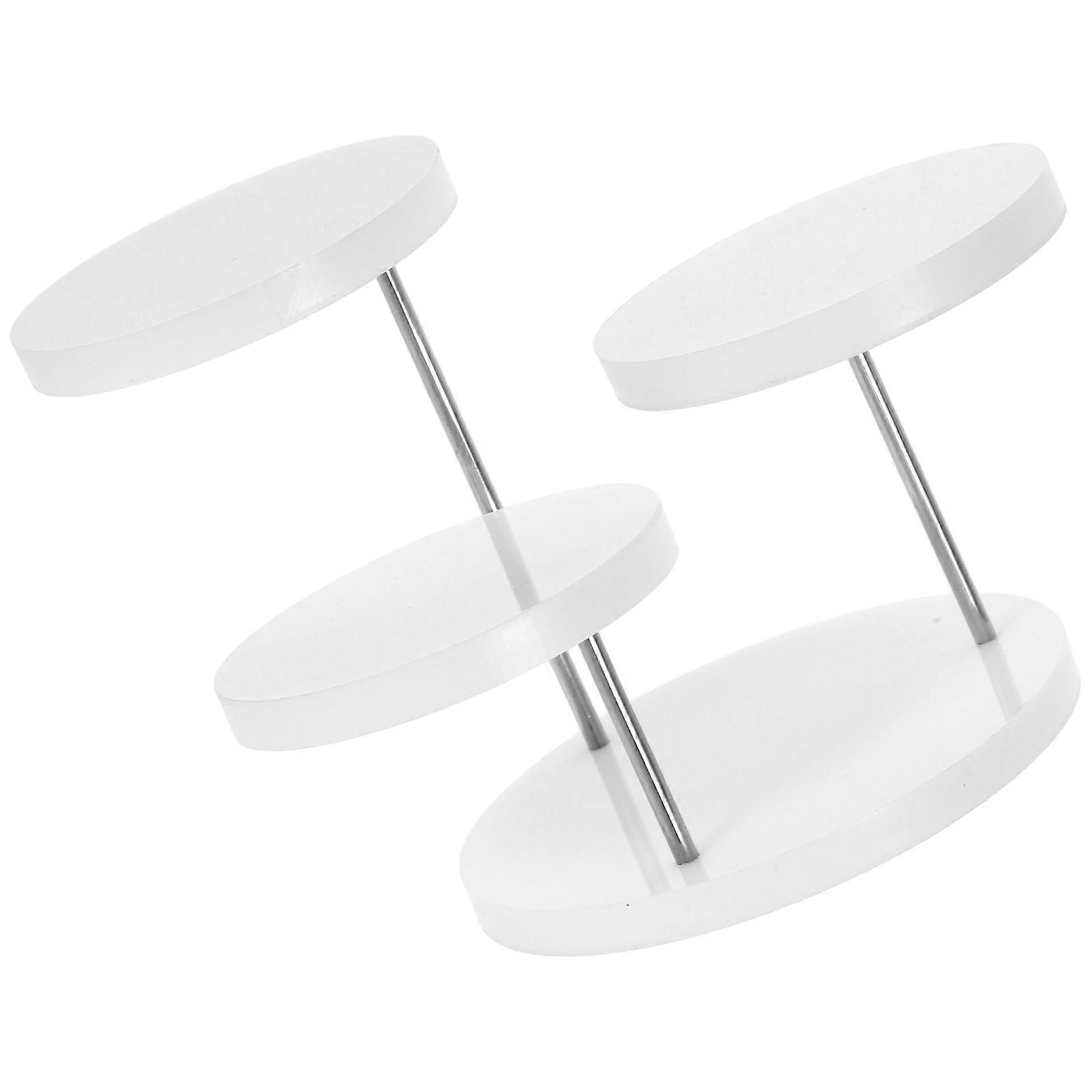 حامل عرض حلقة أكريليك بيضاء للاستخدام المنزلي منظم متعدد الطبقات مع تصميم أنيق يناسب أي