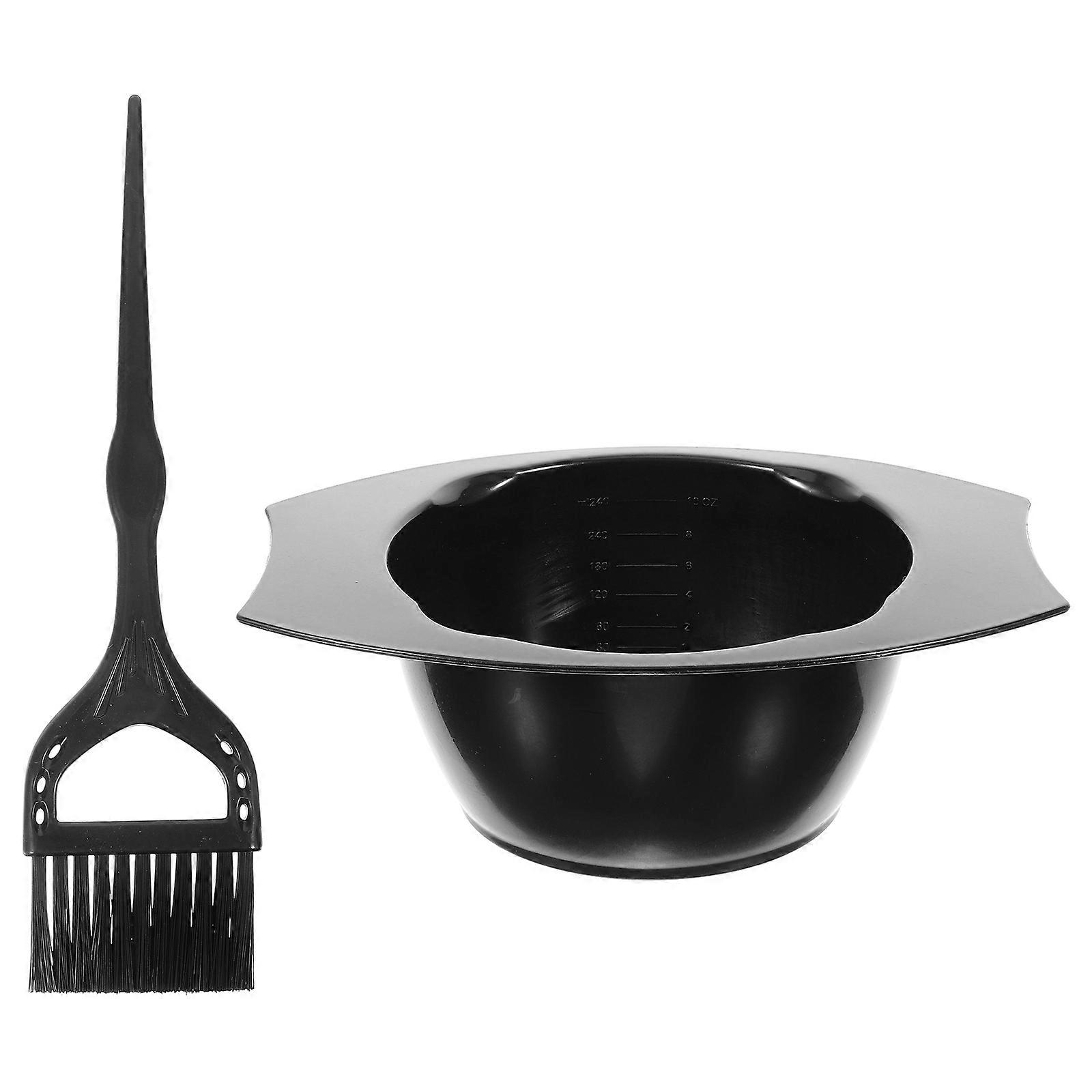 Hair Dyeing Brush and Bowl Kit for Salon Use with Safe Light PP Nylon Material Black Color