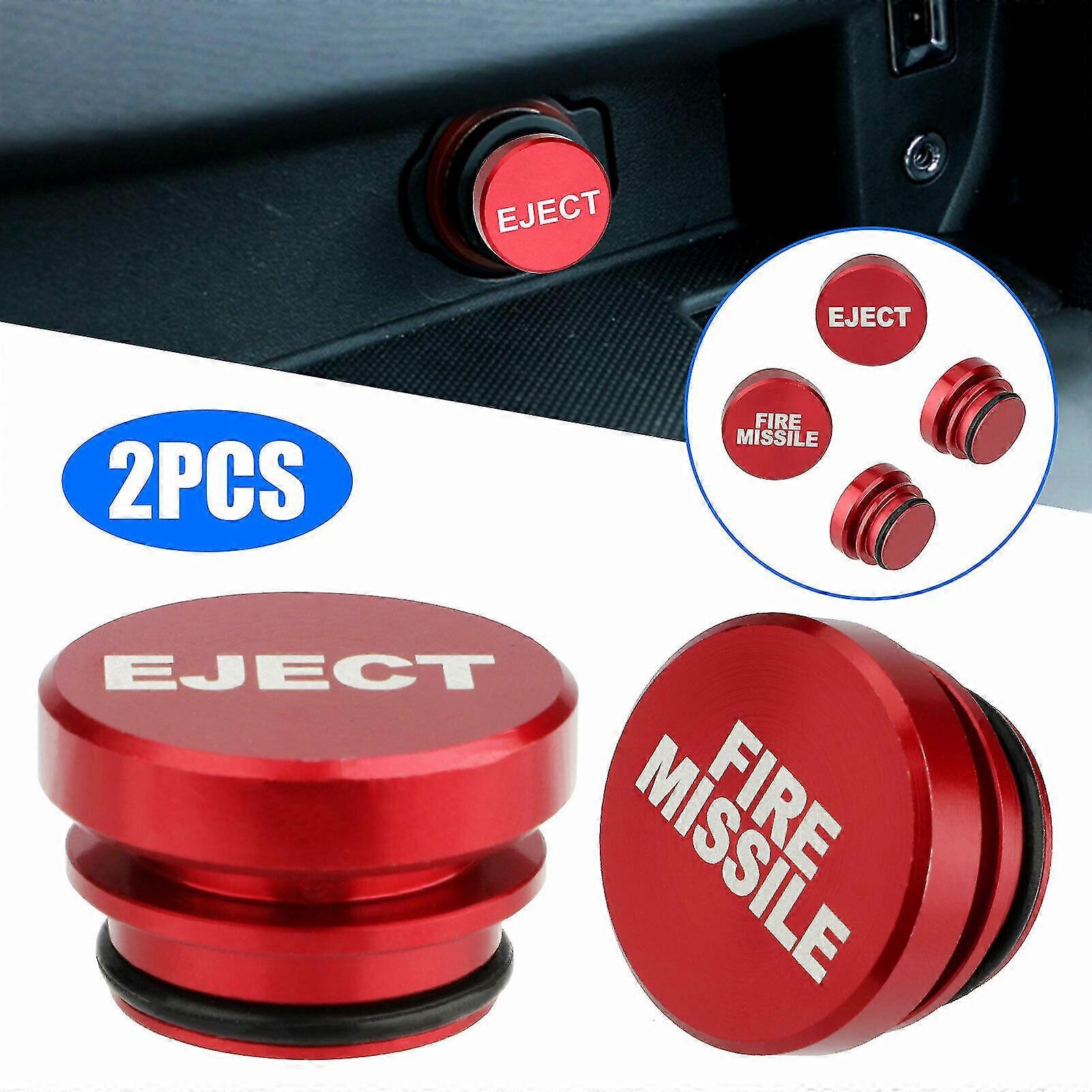 2x Universal Fire Missile Eject Button Car Cigarette Lighter Cover Accessories Edition 0729