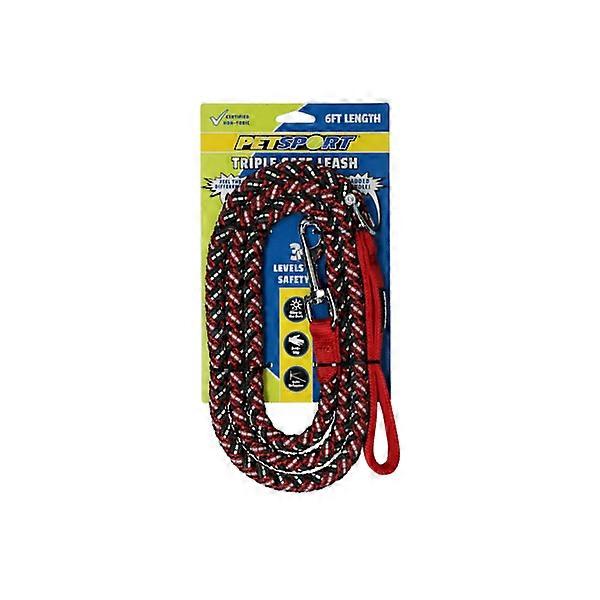 Triple Safe 6ft Leash Red