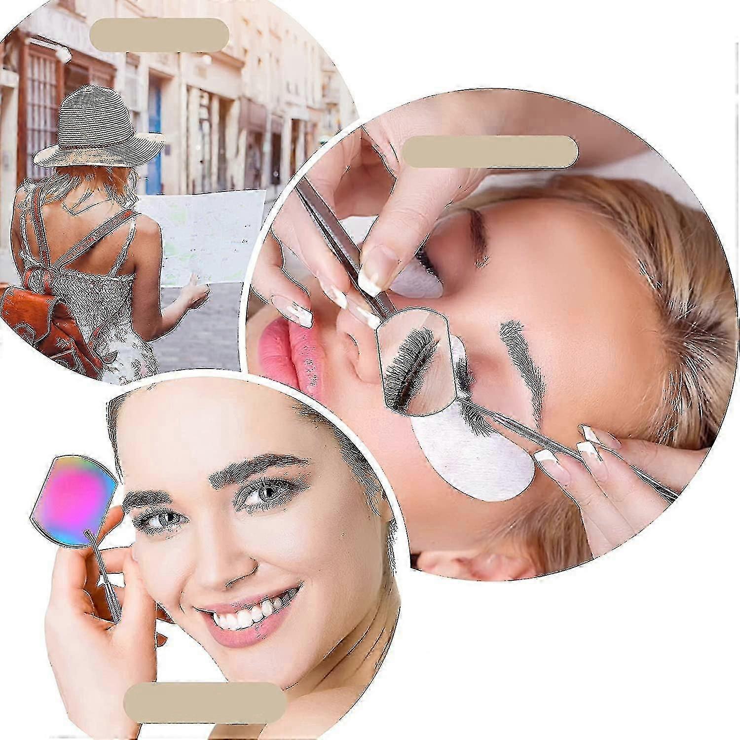 2 Pieces Lash Mirror, Large Square Mirror Stainless Steel Eyelash Mirror Lash Toolscolorful