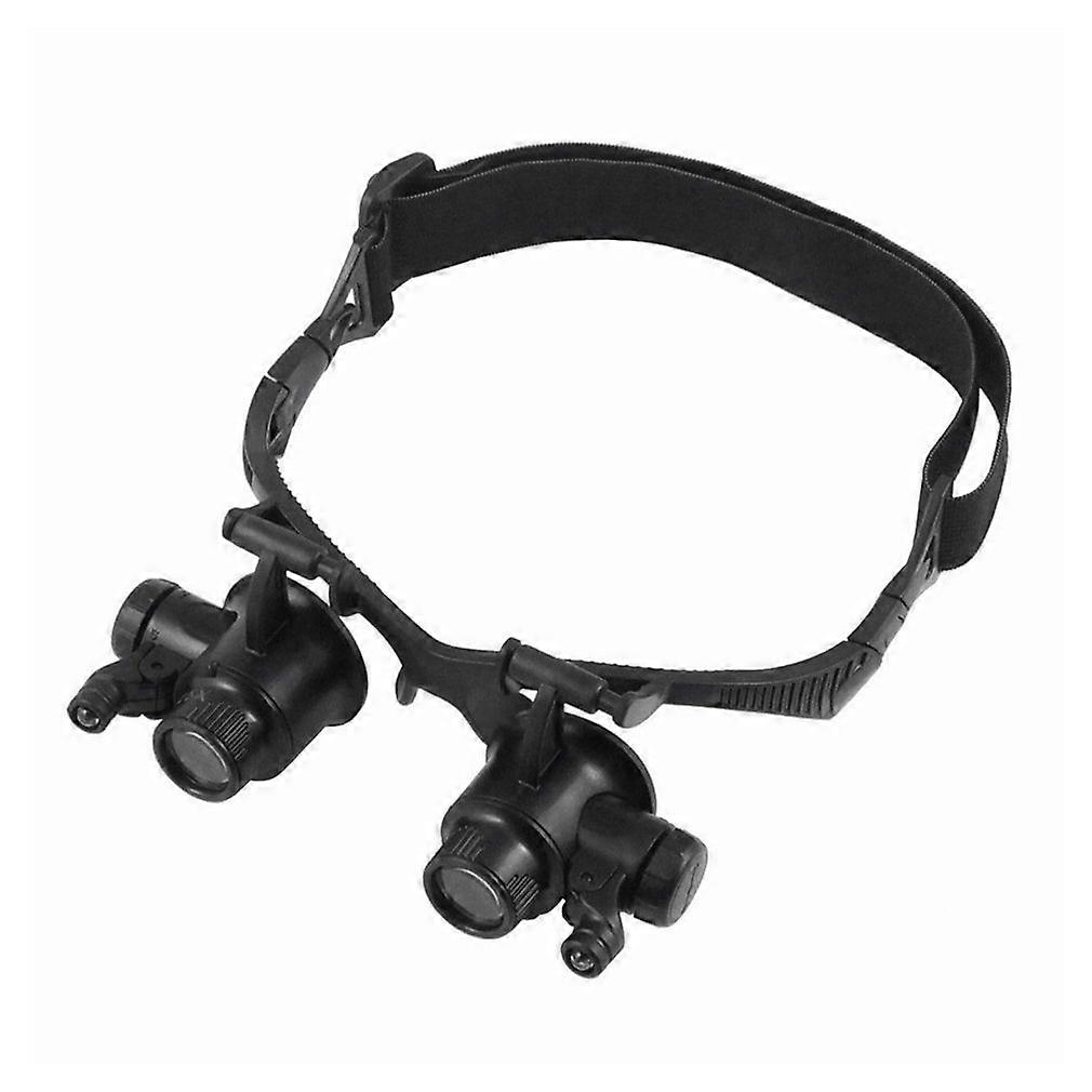 2022 New 20X Double Eye LED Lamp Magnifier Glasses Glasses Magnifier Magnifier Watch Jewelry Measuring Glasses