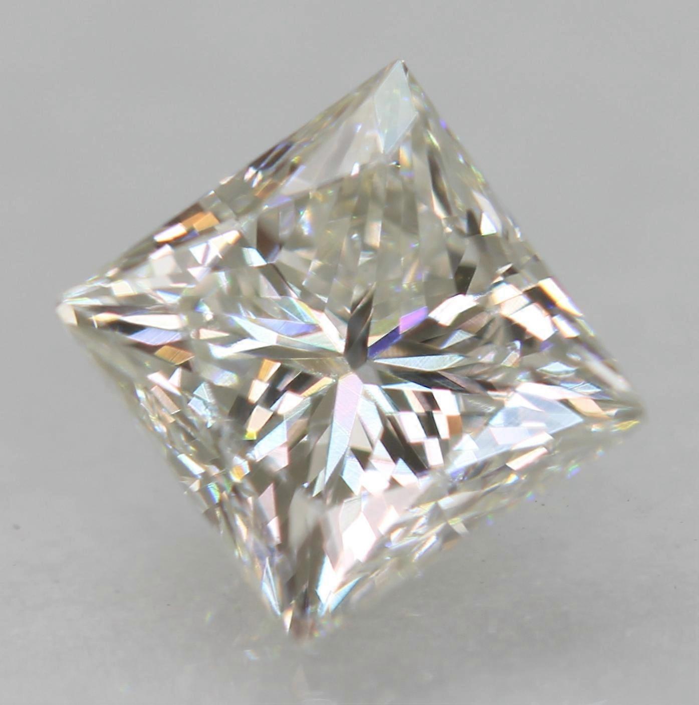 Certified 0.59 Carat F VVS2 Princess Natural EARTH MINED Loose Diamond 4.5x4.36m