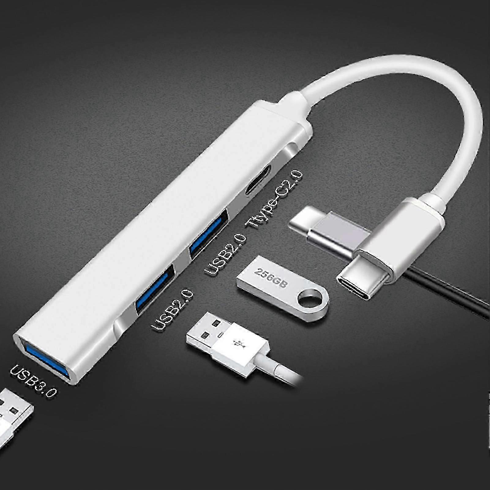 Dockingstation Mini Plug & Play Hochfeste Aluminiumlegierung 4 in 1 USB/Typ-C-Hub für Computer