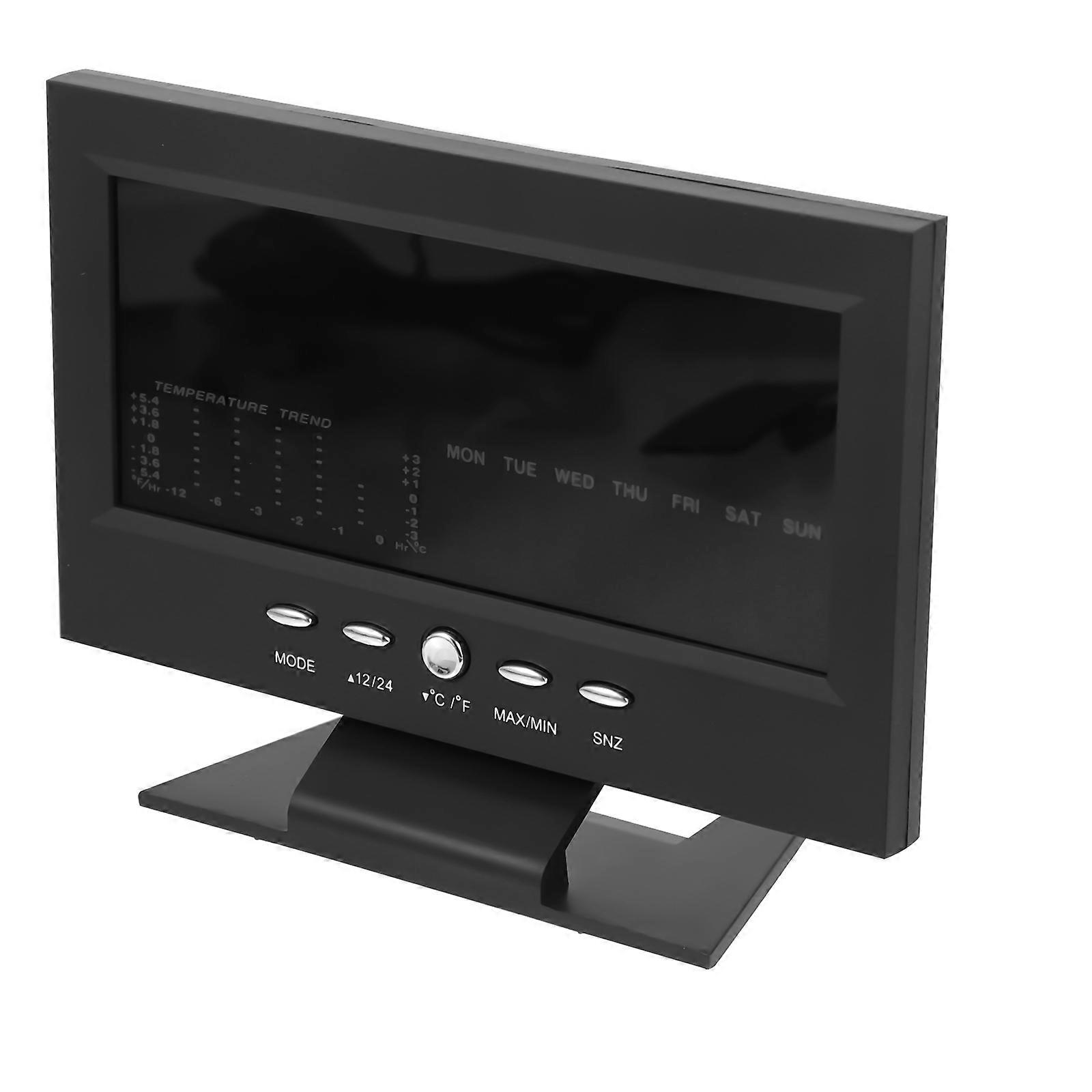 Electronic Clock with Color Screen and Calendar Display for Home Black Plastic Desktop Clock Always Know the Set