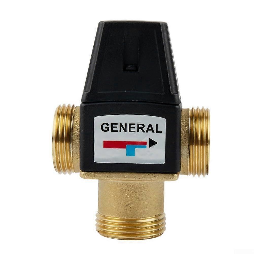 3 Ways Temperature Control Mixing Valve DN20 DN25 Brass Construction 3560°C External Thread for Hot Water Circulation Underfloor Heating (DN25)