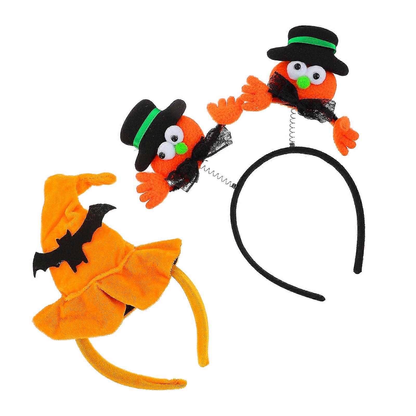 Halloween Accessories 2Pcs Pumpkin Headband Pack Assorted Color Cosplay Accessory Fun Theme Props