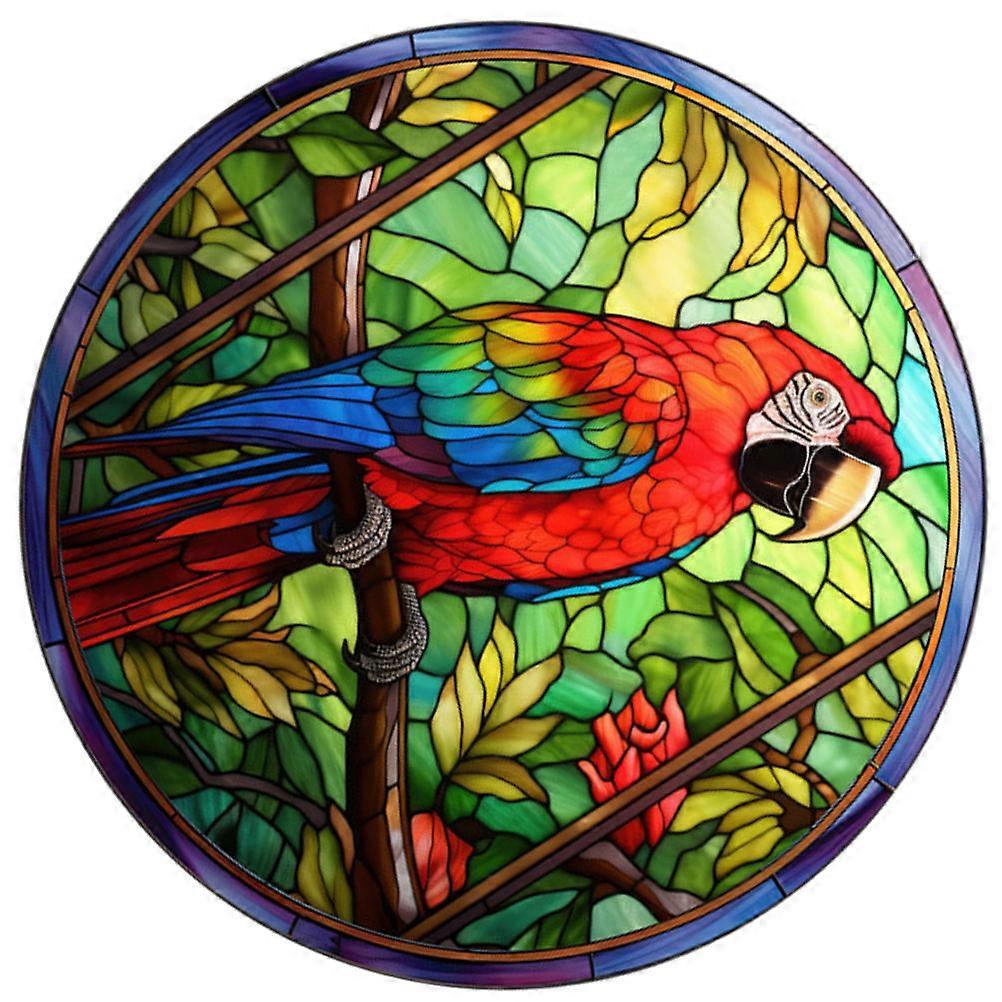 Bird Stained Glass Window Cling PVC Collision Decal for Windows and Glass Doors – Removable Static Sticker for Decorative Use, Bird Strike