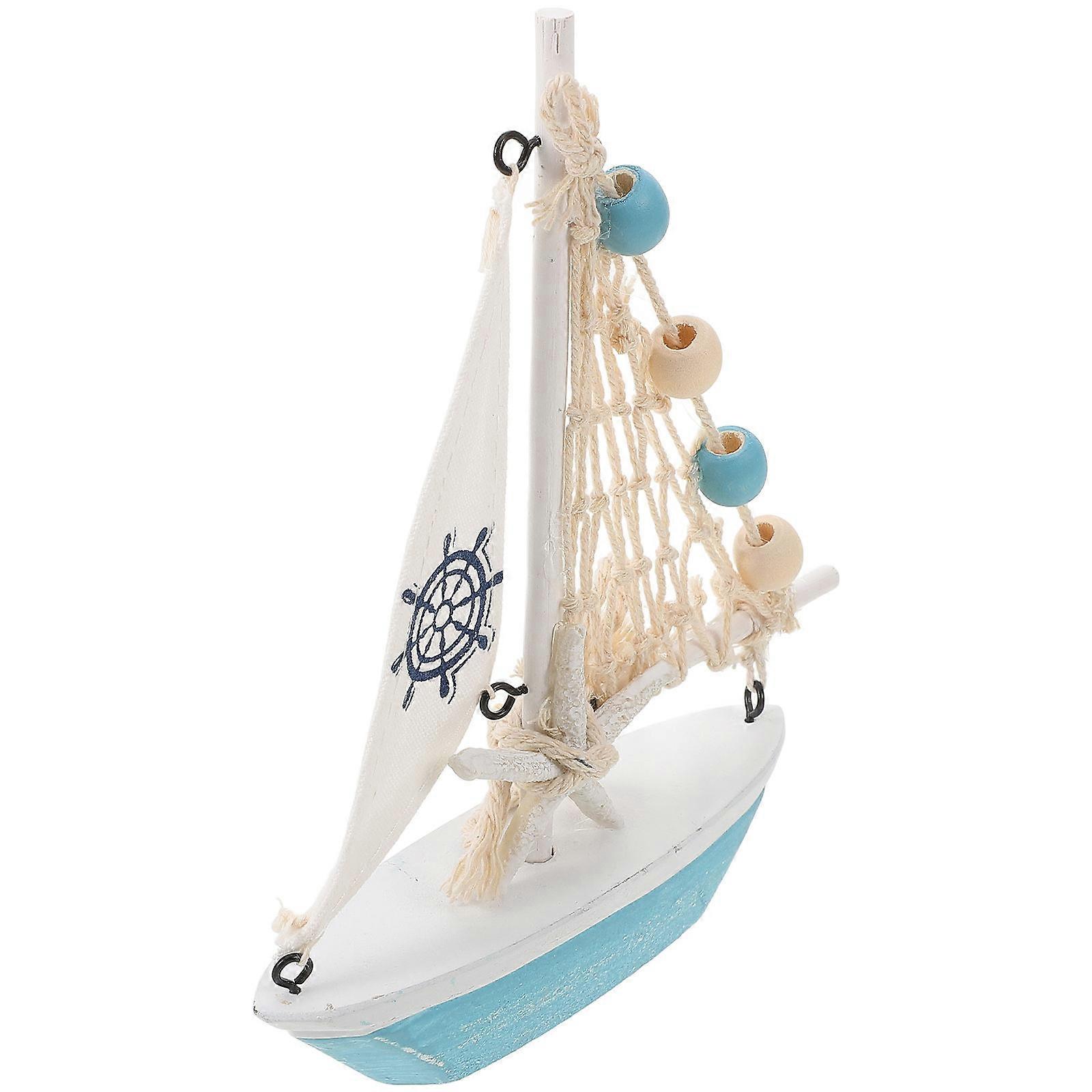 Wooden Sailboat Decor Assorted Color Compact and Charming for Home Use Elegant Mediterranean Style