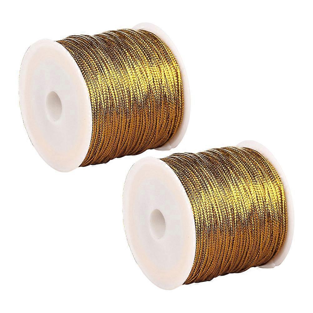 Wrapping Twine For Christmas Home Decor Projects In Golden Length Of 25m Suitable For DIY Decoration 2Pack