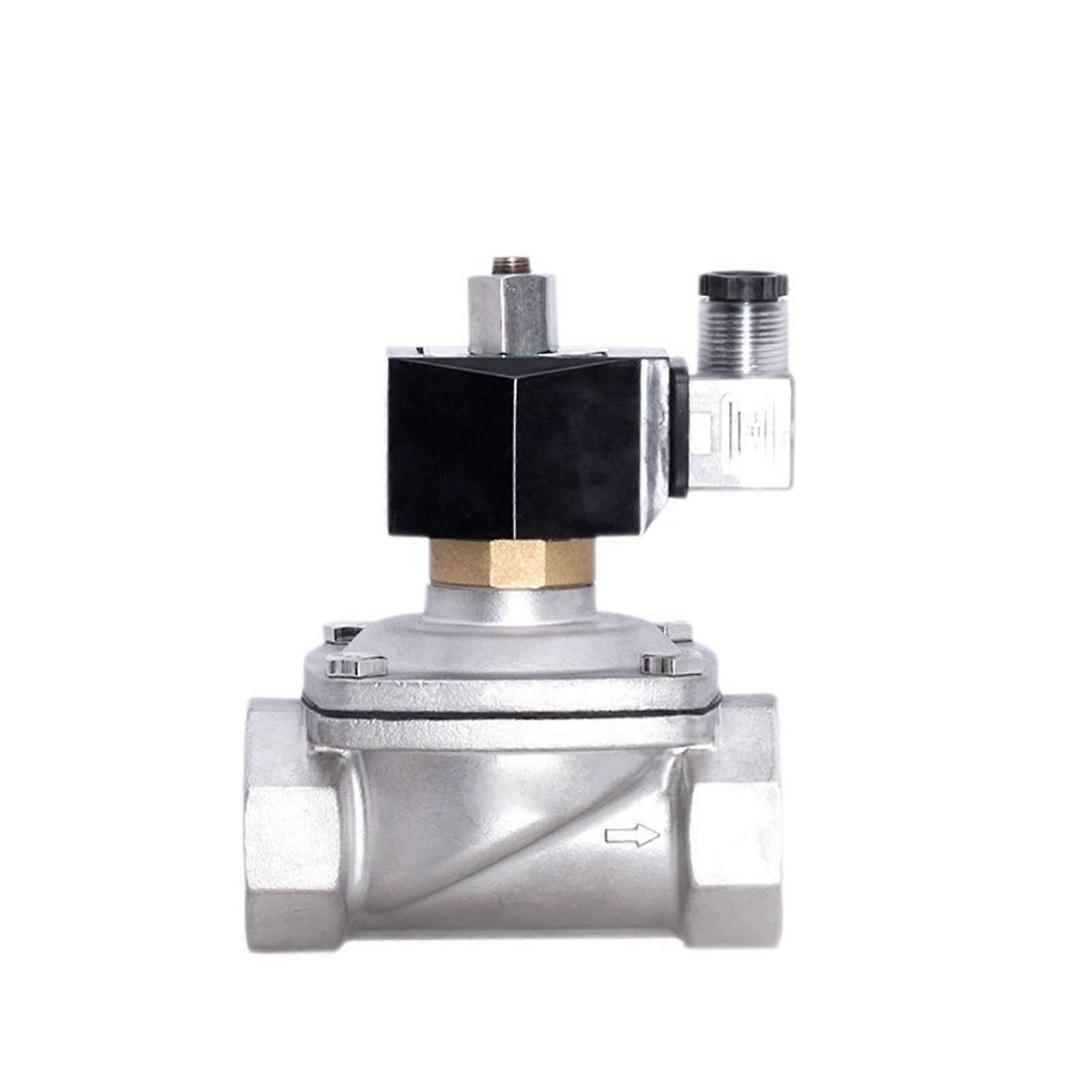 11/2' Normally Open Stainless Steel Solenoid Valve With LED Power Indicator 24V 12V 220V 110V (NPT12VDCVITONSEAL) 11/2' Npt12vdcvitonseal