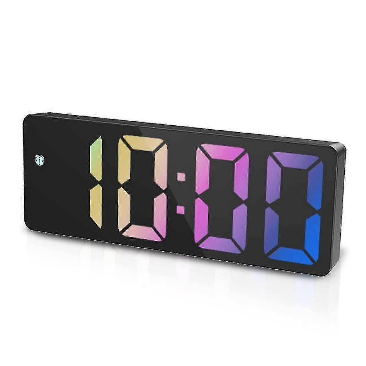 Upgraded Digital Alarm Clock, Led Clock For Bedroom, Electronic Desktop Clock With Temperature Display, Adjustable Brightness, Voice Control, 12/24h D