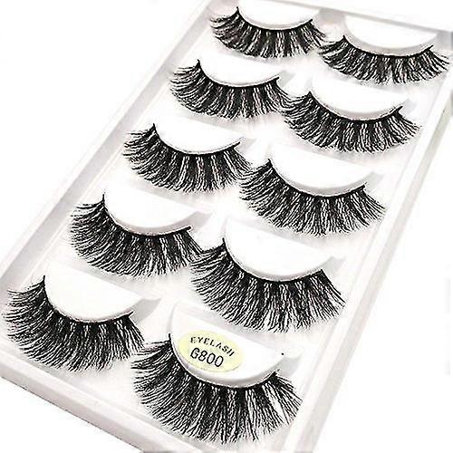 2025 5 Pairs Of False Eyelashes, Black Eyelashes Extension