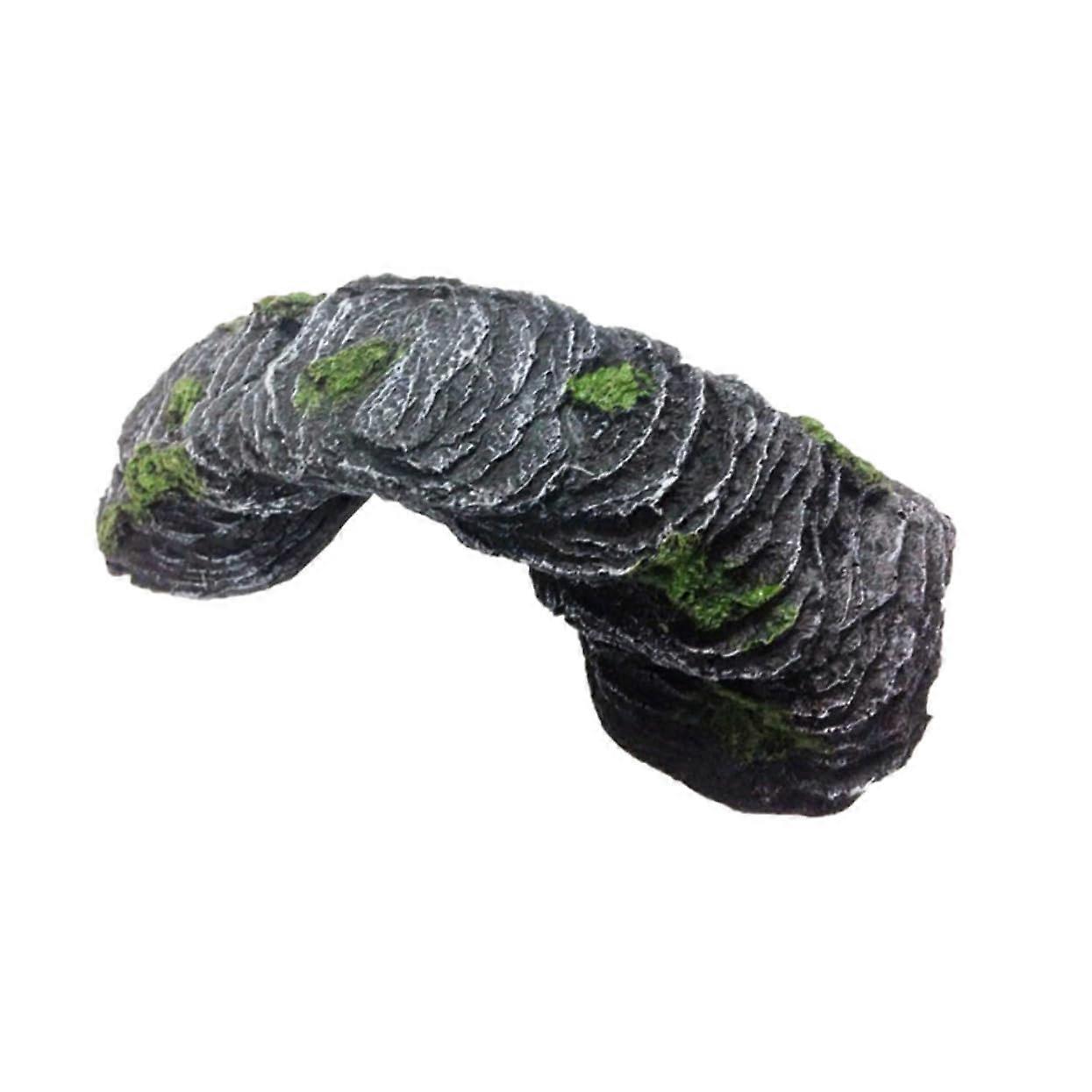 Aquarium Ornament Turtle Hideout Resin Basking Platform with Ramp for Aquarium Landscape and Reptile Climbing Opportunity