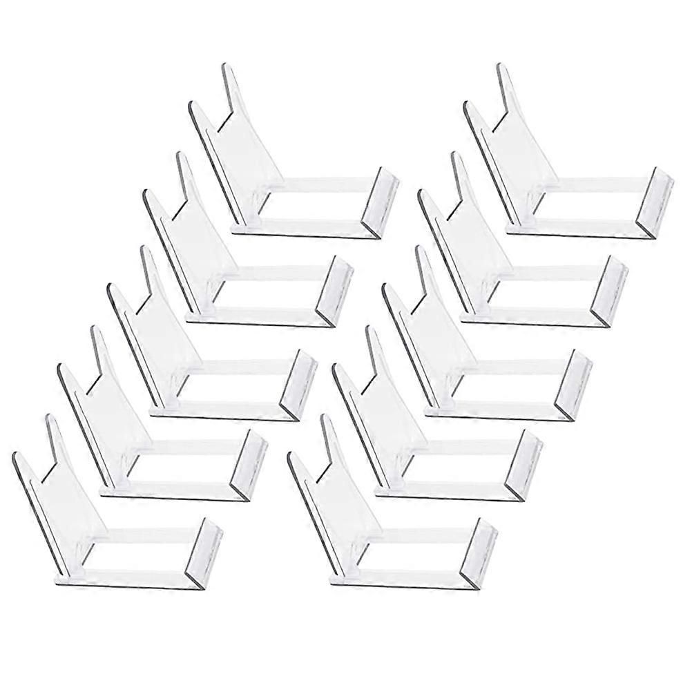10pcs Transparent Plate Display Rack Storage Holder for Bowls, Plates, Frames, and Collectibles – Versatile Home Decor Stand