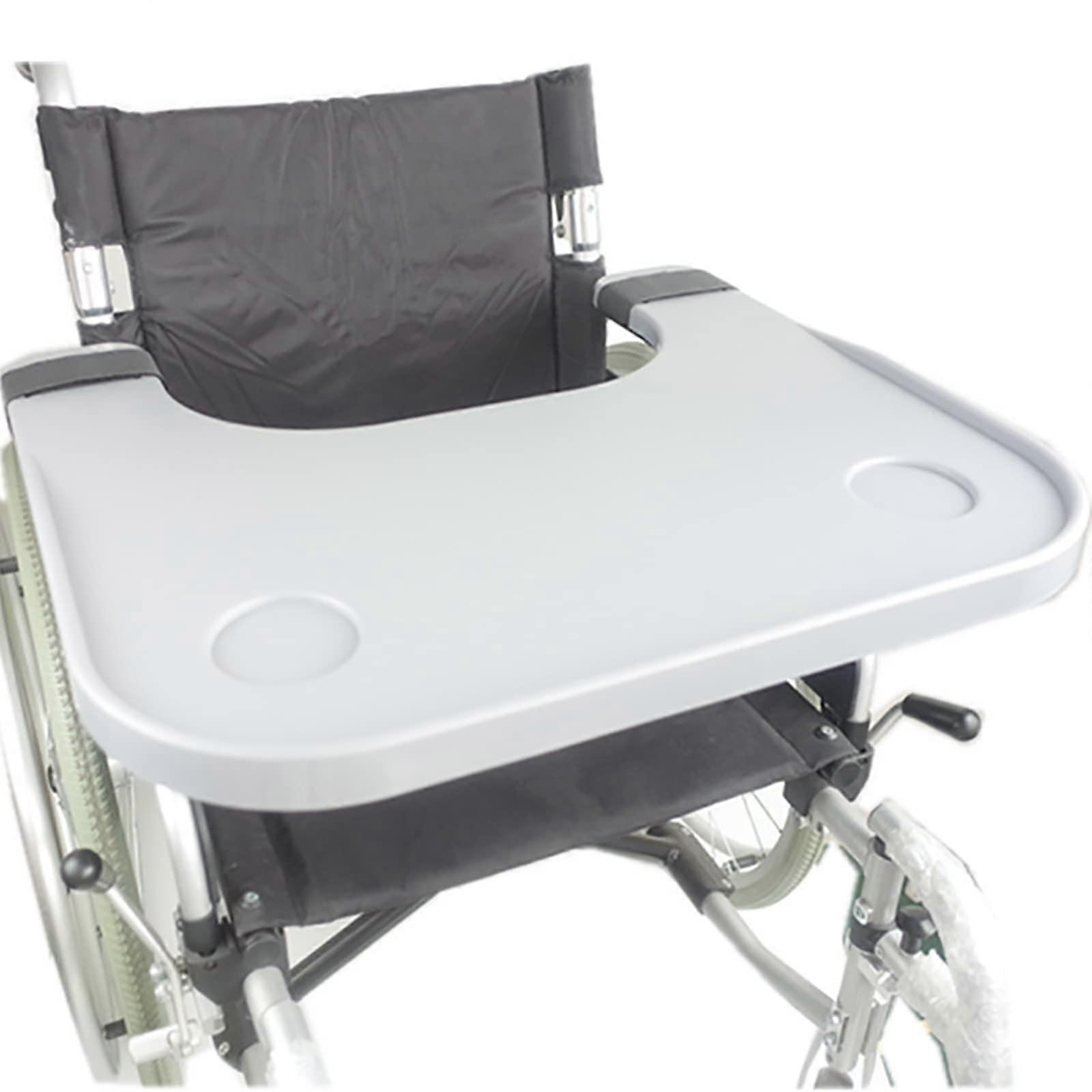 Wheelchair Tray Table with Cup Holder - Removable Wheelchair Lap Table for 16" to 20" Wheelchair Arms, Adjustable Design