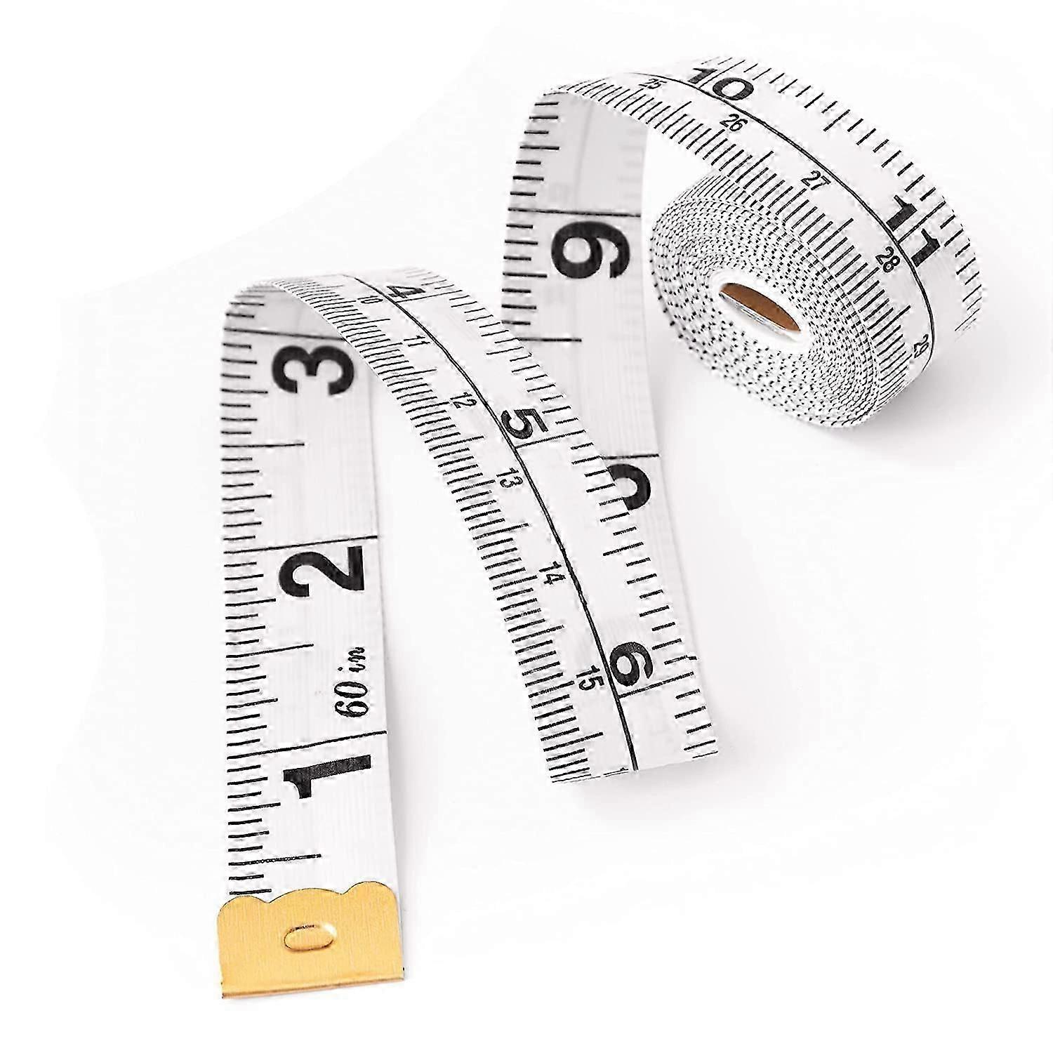 Doppelseitiges Maßband | Perfektes Lineal nach Maß | Langlebiges und flexibles Glasfasermaterial | 60 Zoll |150 Zentimeter | Weiße Farbe