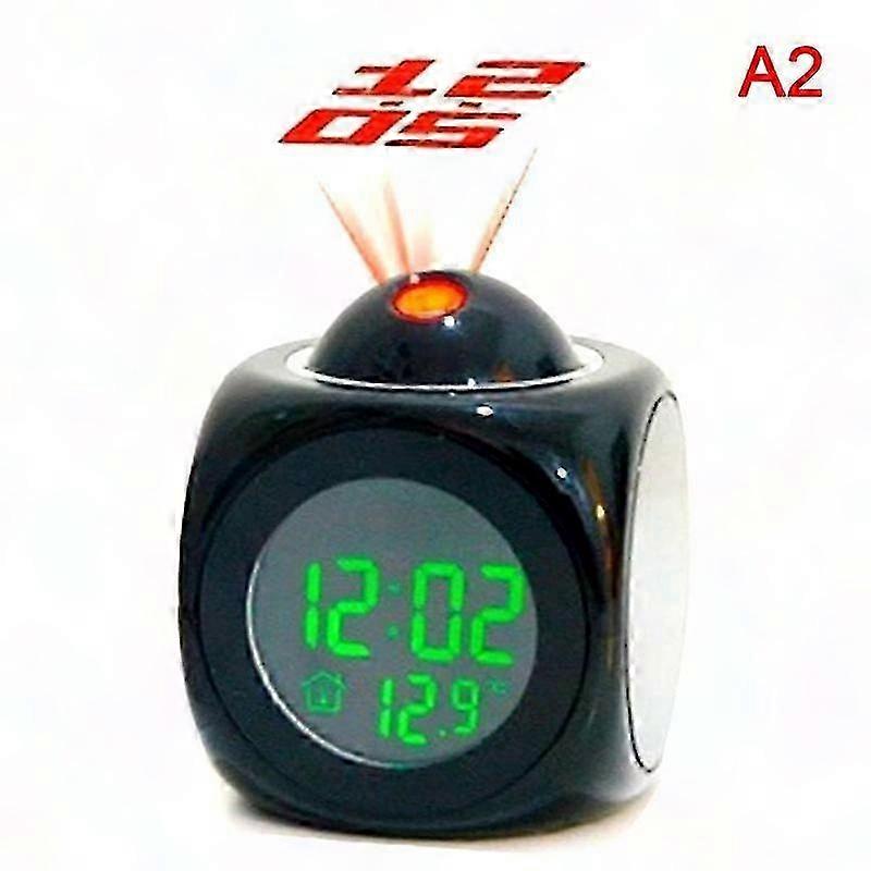 Creative Lcd Digital Projection Laser Alarm Clock Display Voice Report Decor