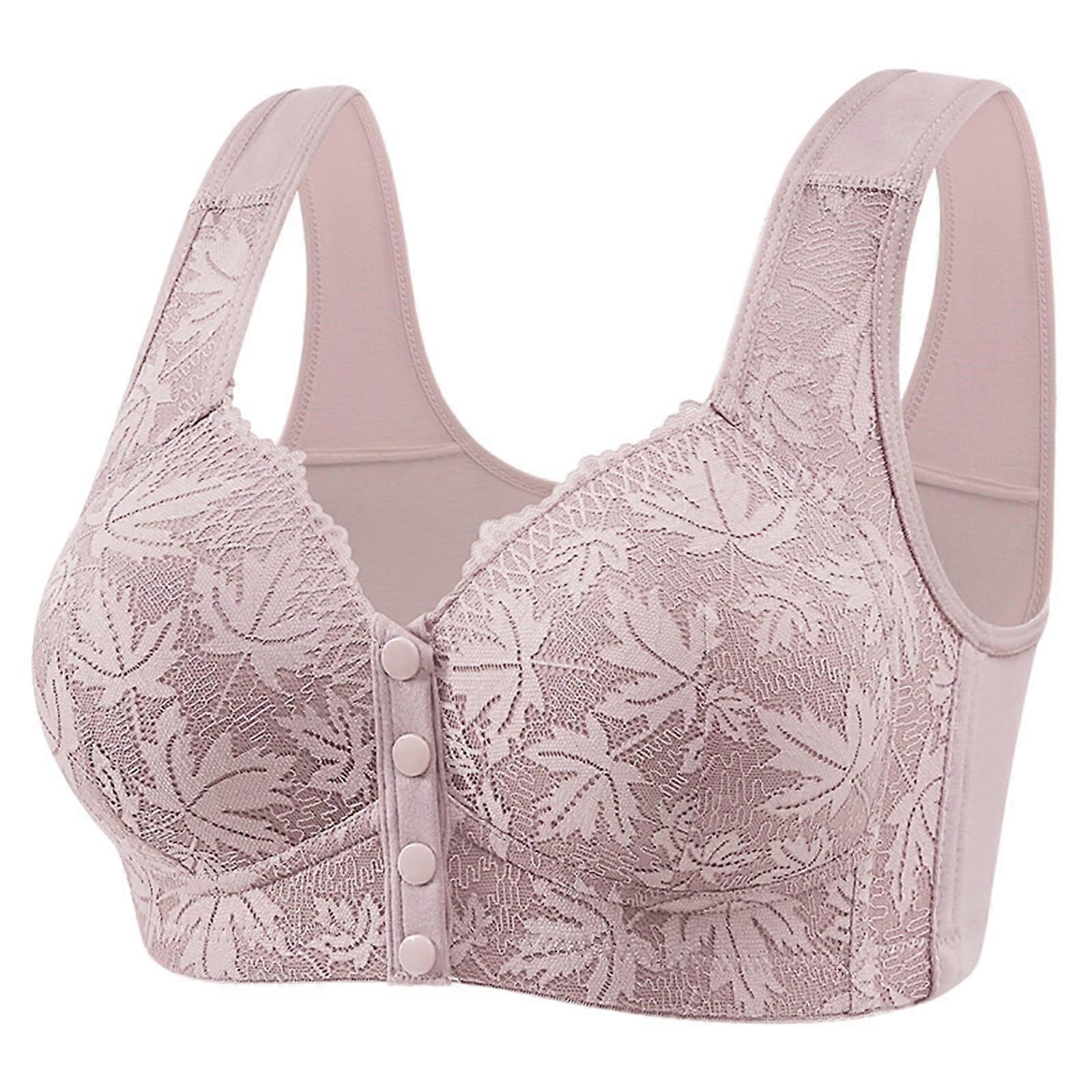 Women's Underwear Bra Push Up Lace Without Underwire Front Closure Cotton Plus Size Wide Straps Soft Posture Bustier