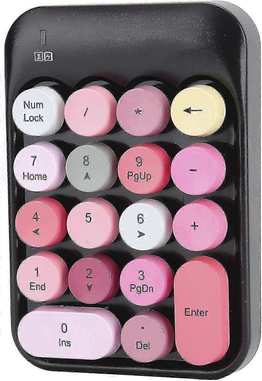 Numeric Keypad Wireless Number Keyboard Low power consumption 18-key Numeric Keyboard mute button suitable for WinXP/Win7/Win8/Win10/OS