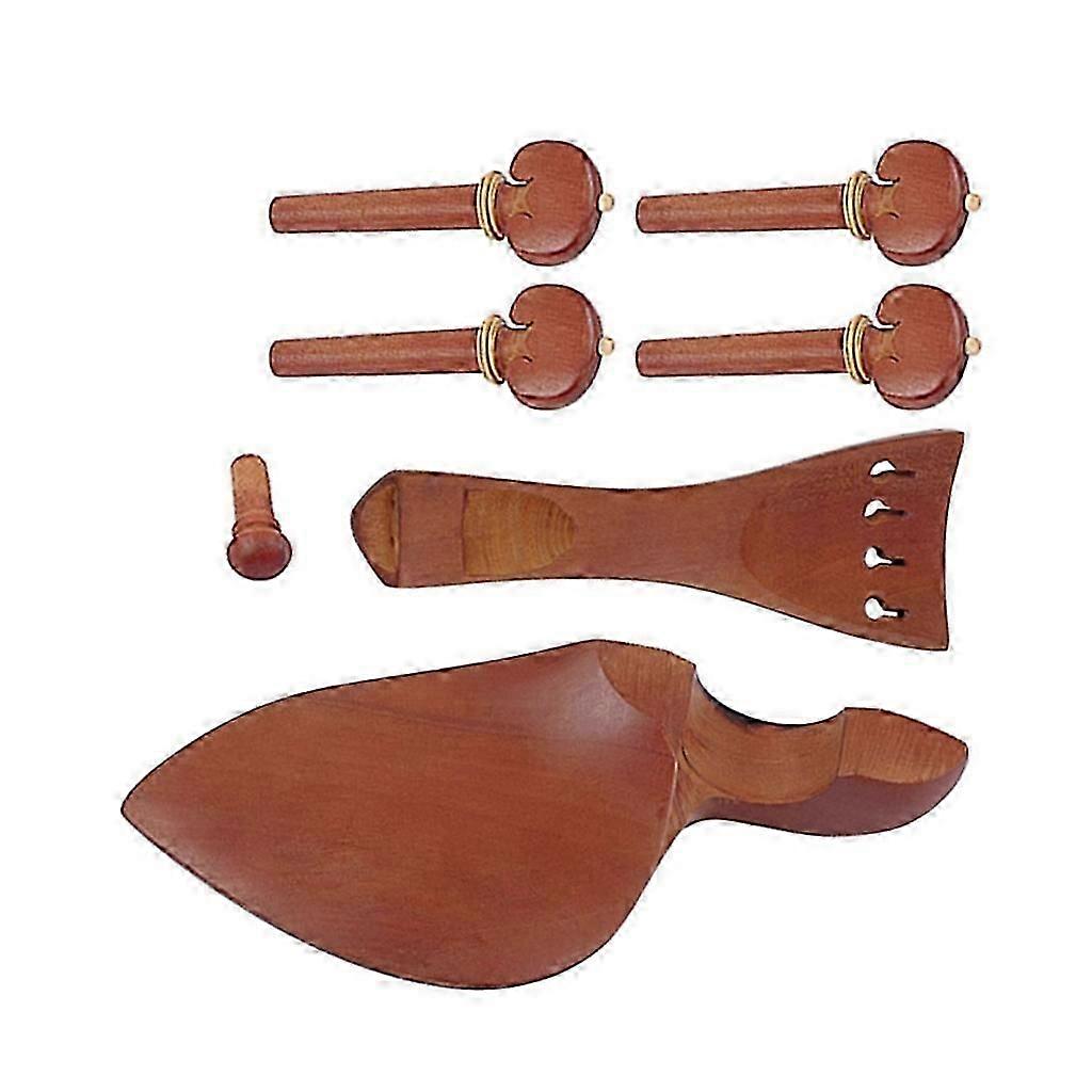 7Pcs ChinRest Drawplates Knobs Violino Tailpiece and Pegs for 4/4 Size Violin