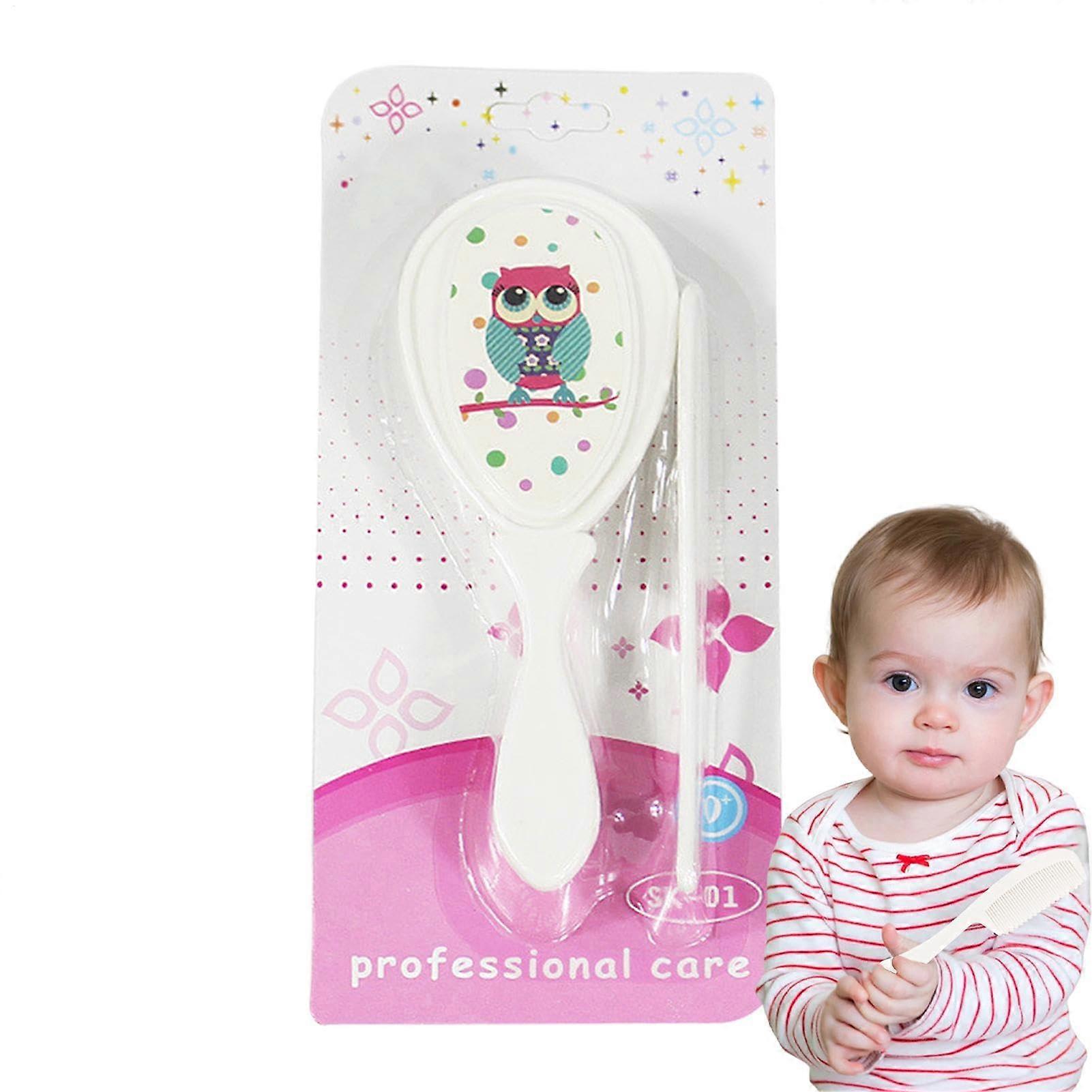 Baby Hair Brush Set for Newborns - Soft Bristle Hairbrush for Cradle Cap Grooming, Safe Scalp Care for Infants, White