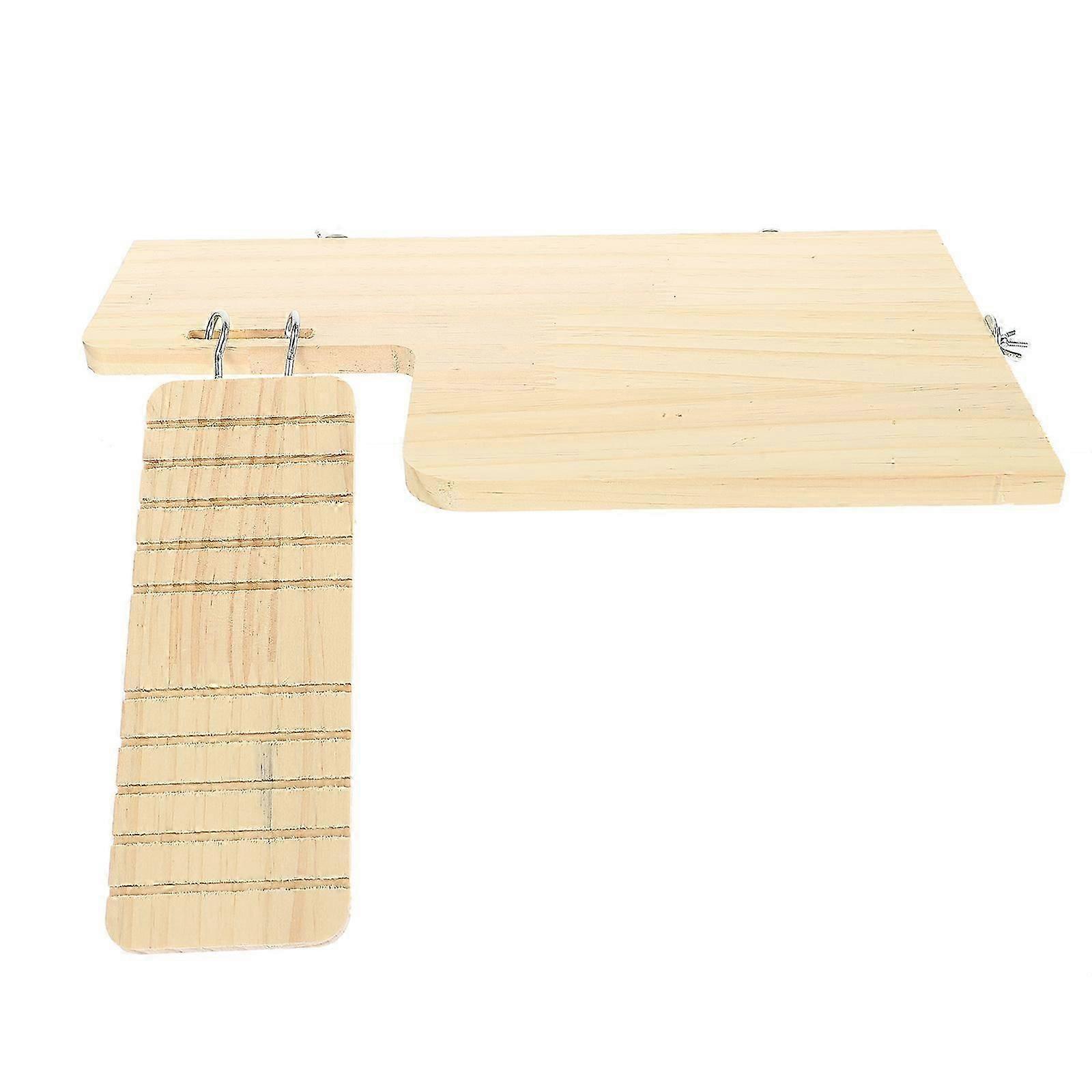 1 Set Hamster Kafesi Asılı Oyuncak Ahşap Platform Pet Su Geçirmez Merdiven Standı