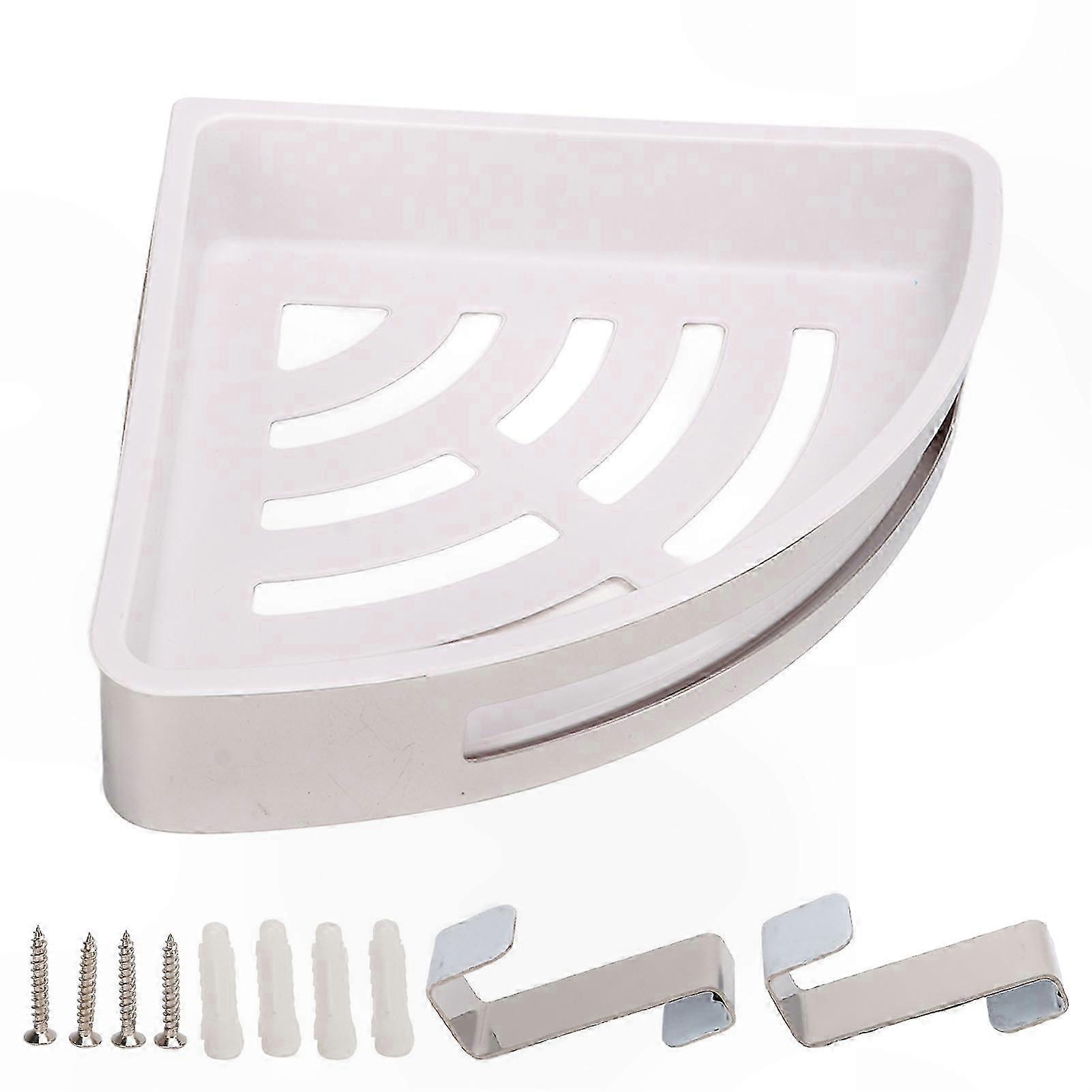 Heavy Duty Corner Shelf with Stainless Steel Frame and ABS Bracket for Bathroom or RV Use