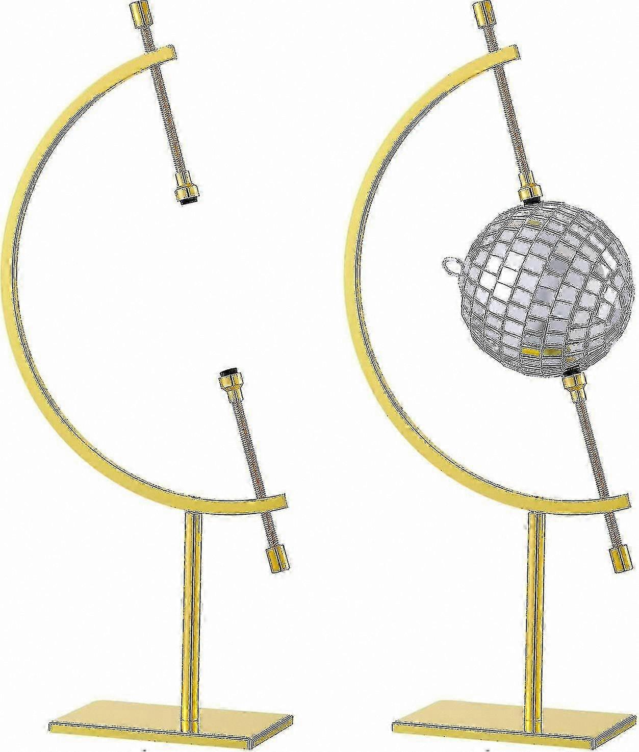 Golden Metal Sphere Stand for Crystal Display, Medium Size Ornament Holder for Rock, Coin, Egg Shell, Gem, Mineral, 1.73 x 2.8 Inches