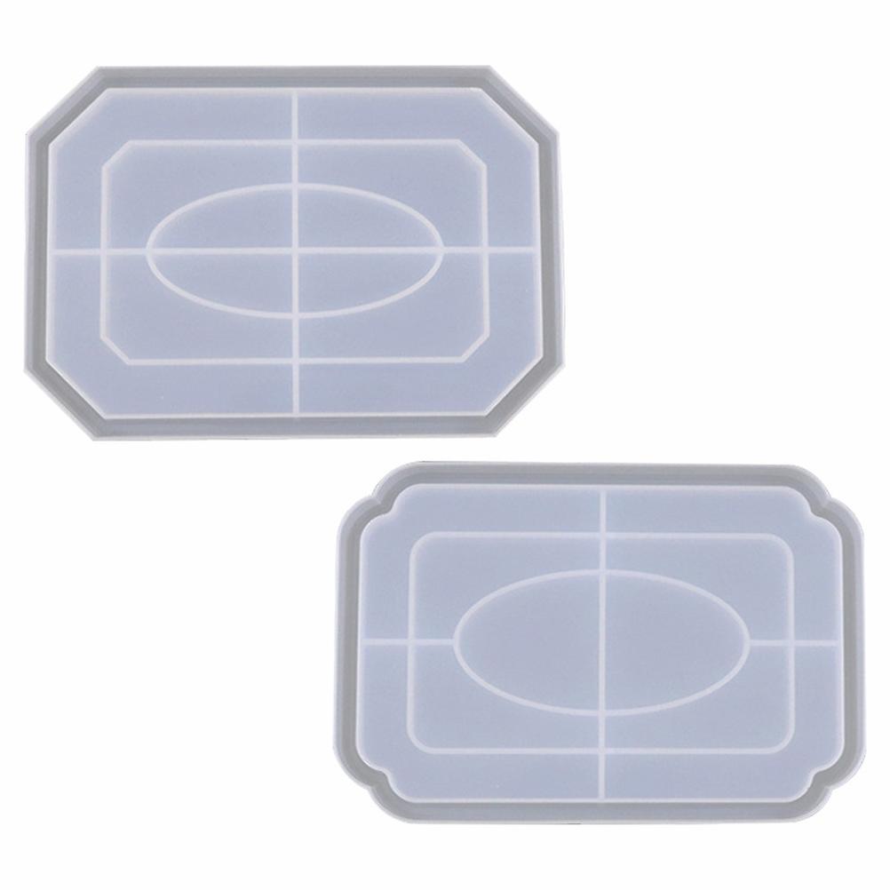 Tray Resin Mold Silicone Mold Resin Tray Food Placement White Material for 2Pcs