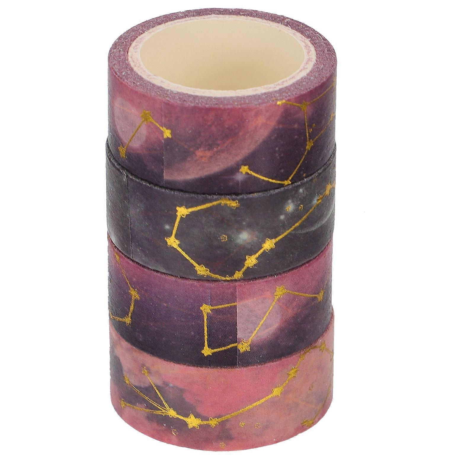 Paper Tape Roll for Important Occasions Brown Decorative Tape for Diy 4 Rolls Per Set