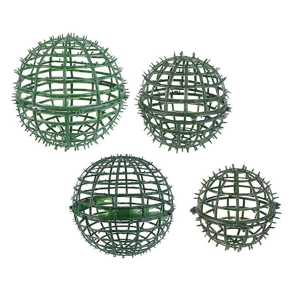Flower Arranging Rack Grass Ball Shelf for DIY 4Pcs Green Plastic Material
