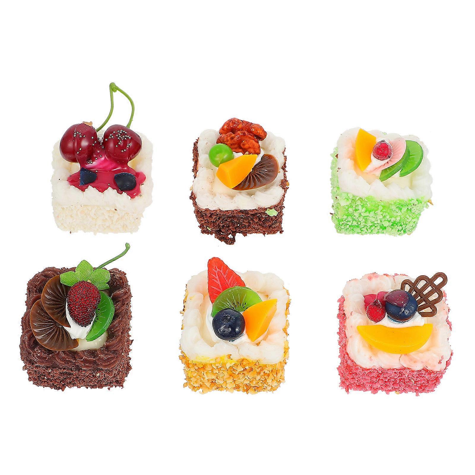 Realistic Simulation Cake Cake Model Photo Prop Multi Pu Material for 6Pack