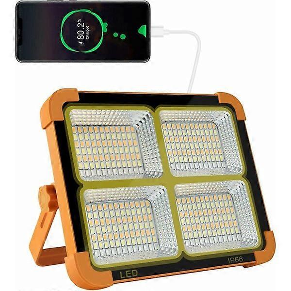 Solar floodlight, 366 lamp beads, USB charging, can be used as a power bank