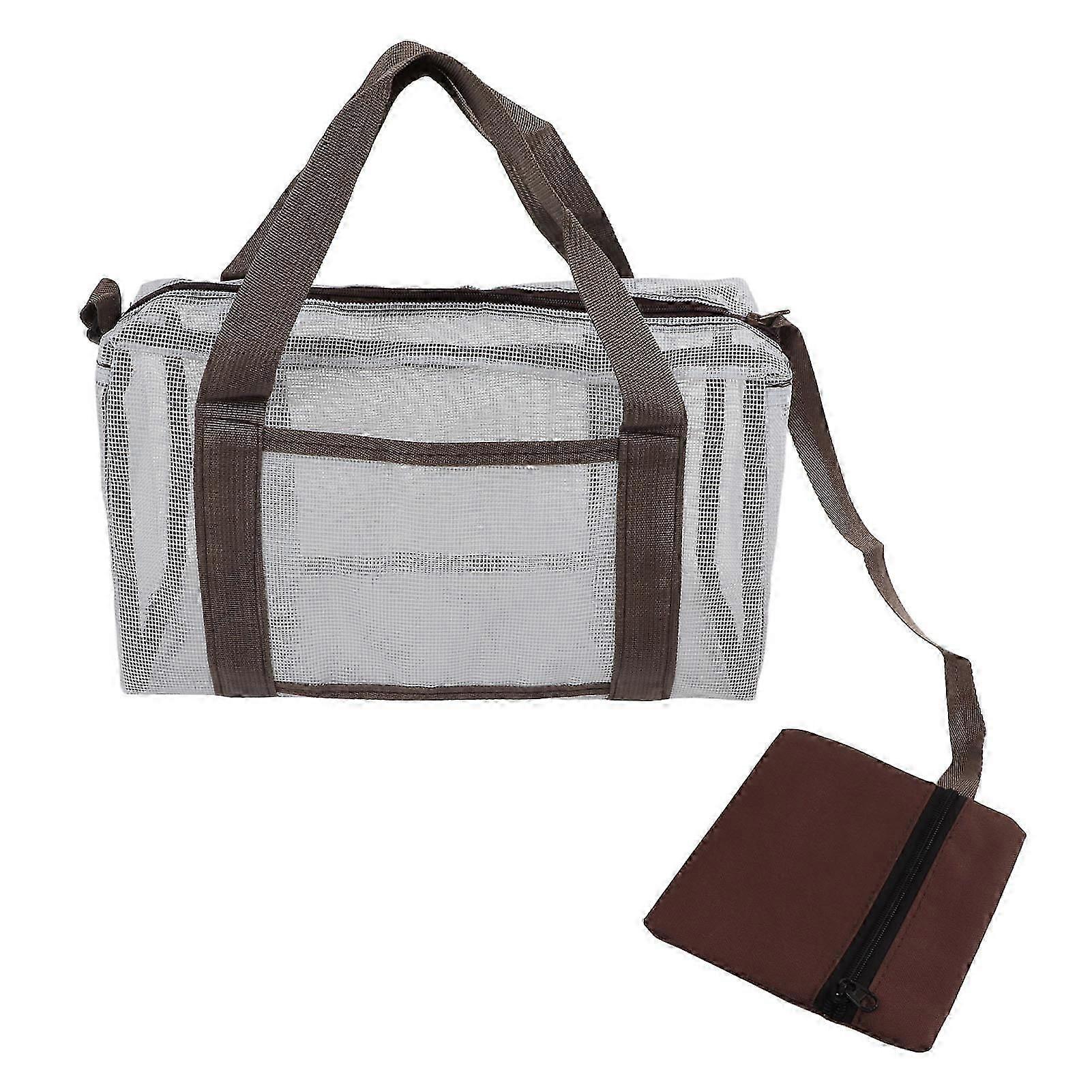 メッシュビーチバッグ特大軽量クイックドライアウトドアビーチおもちゃ収納バッグ家族用16インチ/ 40.6cm