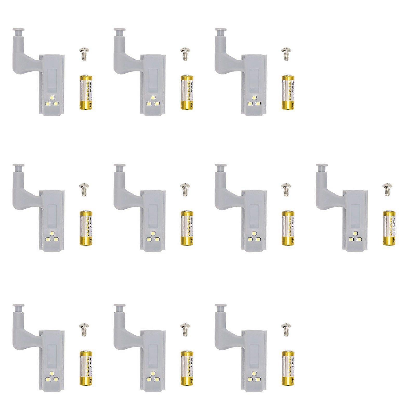 10 Sets Hinge LED Light High Brightness ABS Cabinet Hinge Light with 3 LED Lamp Beads Hinge Lights for Wardrobe CabinetWhite Light