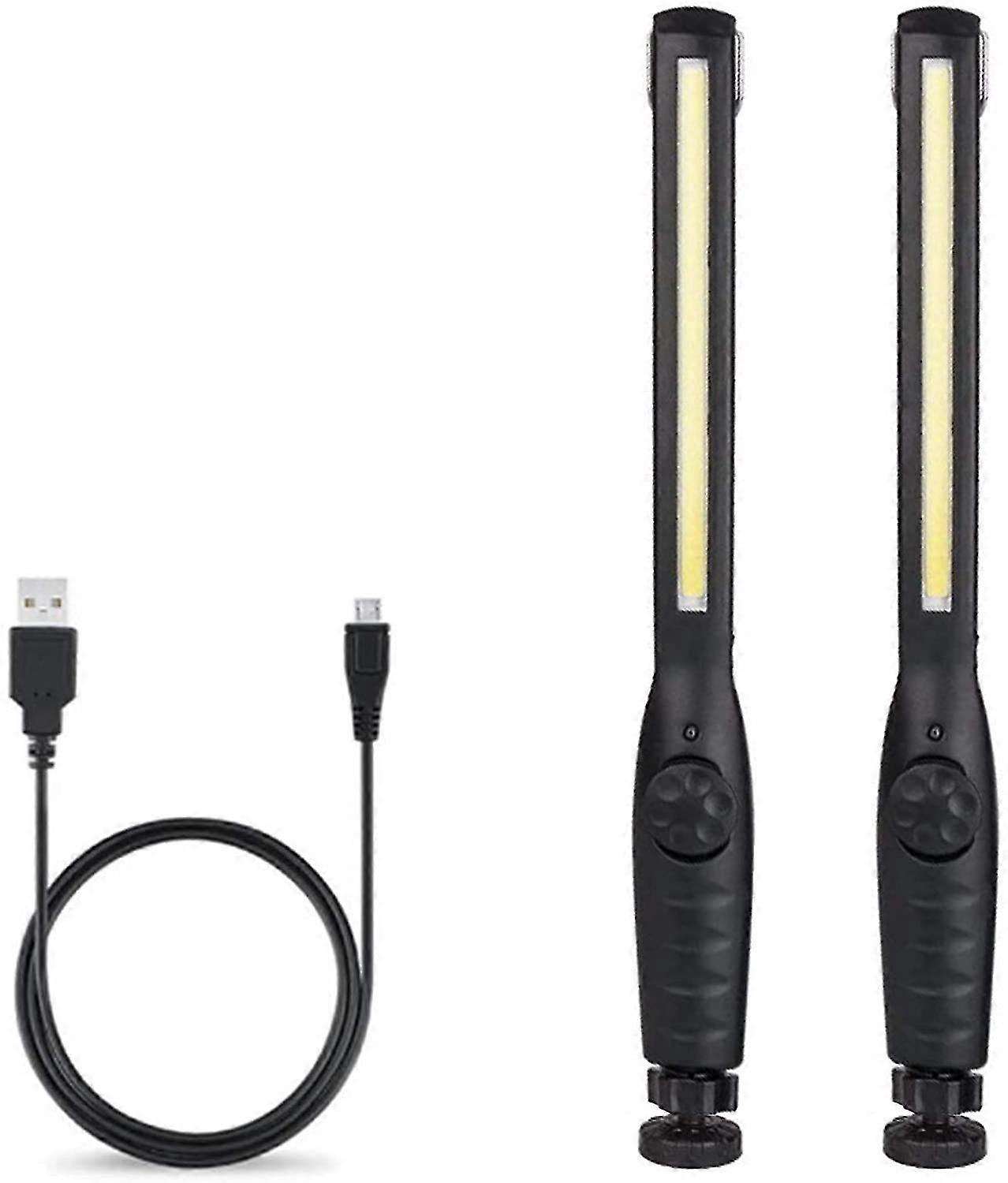 USB Rechargeable COB Inspection Work Light with Magnetic Base & Hook for DIY, Home, Work