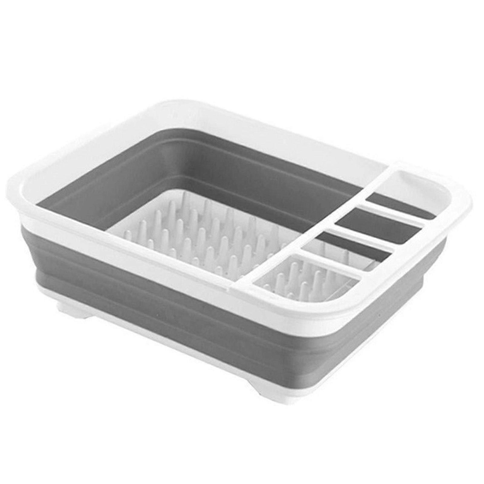 Collapsible Dish Rack Multipurpsoe Foldable Dinnerware Drainer Organizer for Kitchen RV Campers Travel