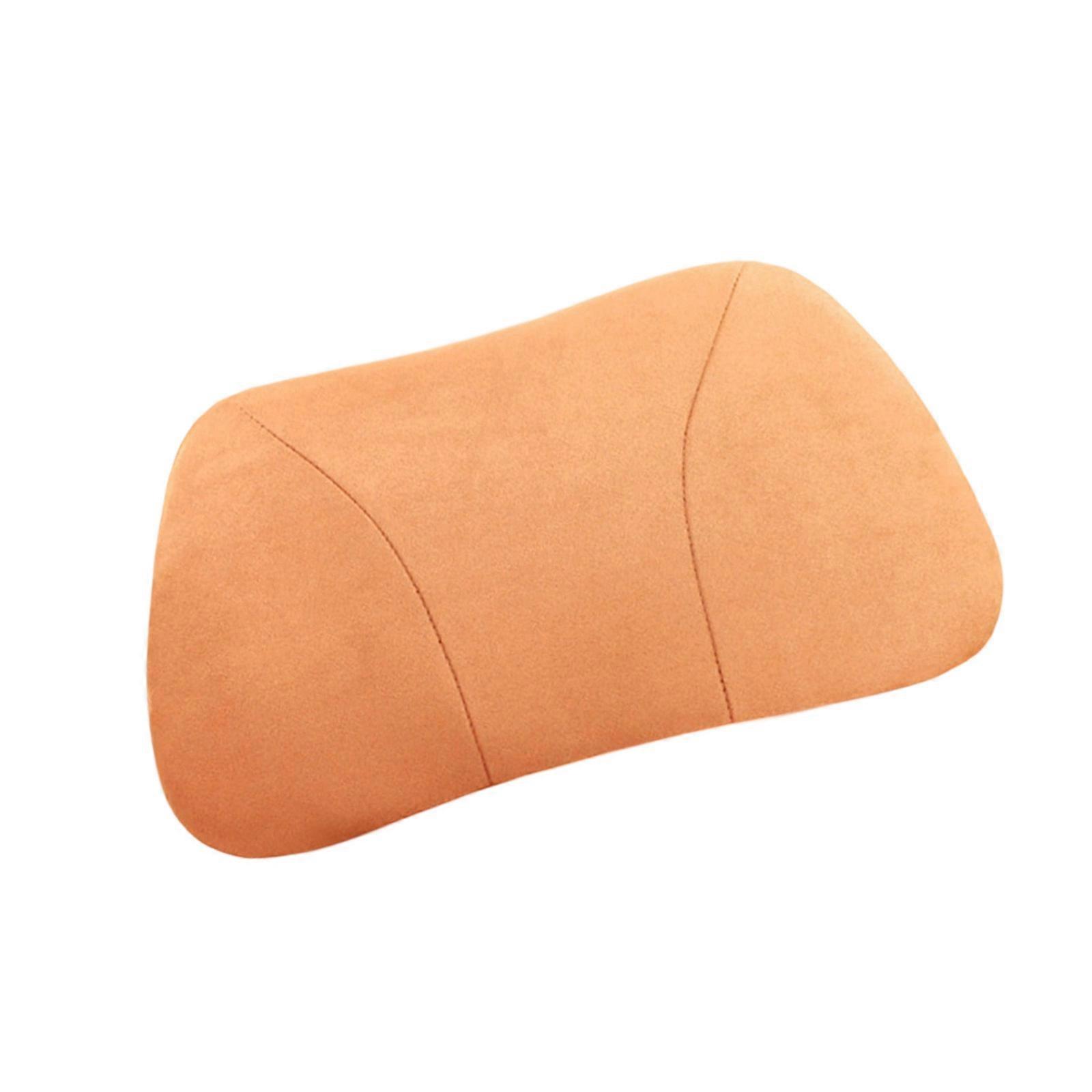 Breathable Orthopedic Back Cushion with Memory Foam for Long Sitting Comfort Work or Travel Cognac