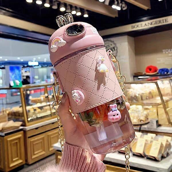 580ml water container with a straw, heat-resistant and easy to carry