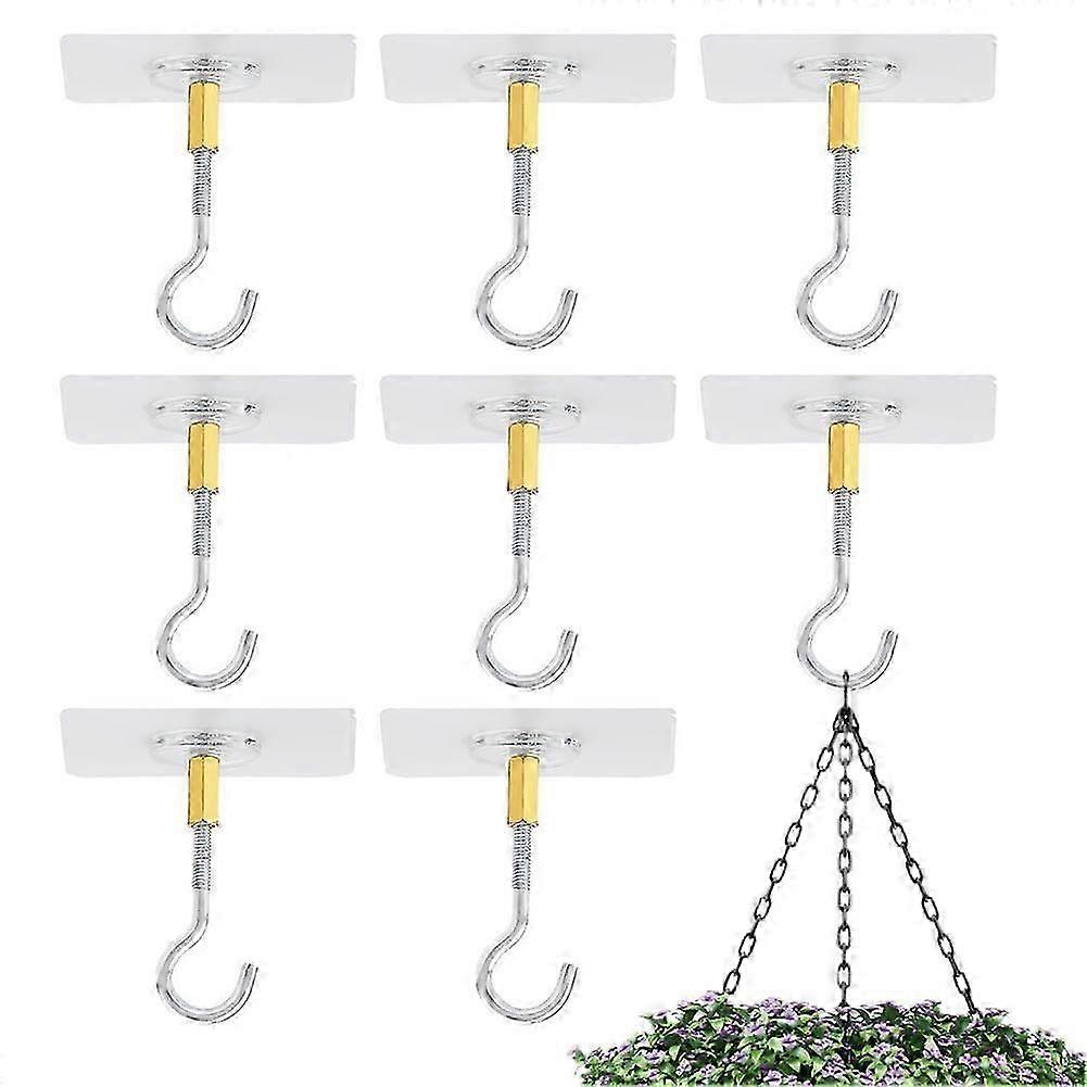Adhesive hooks for ceiling - 8pcs hangers for plants & wind chimes