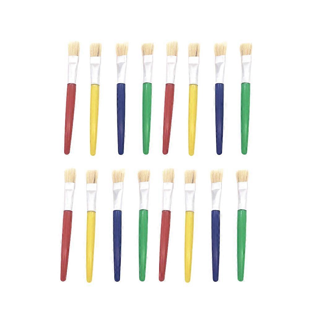Kids Painting Tool with Synthetic Flat Head Brush Ideal for DIY Graffiti and Art Craft 4 Assorted Colors