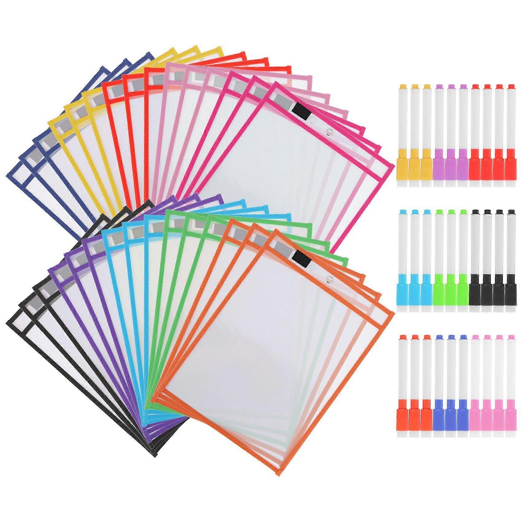 30Dry Erase Pockets Pockets Perfect Classroom Organization Reusable Dry Erase Pockets Teaching Supp
