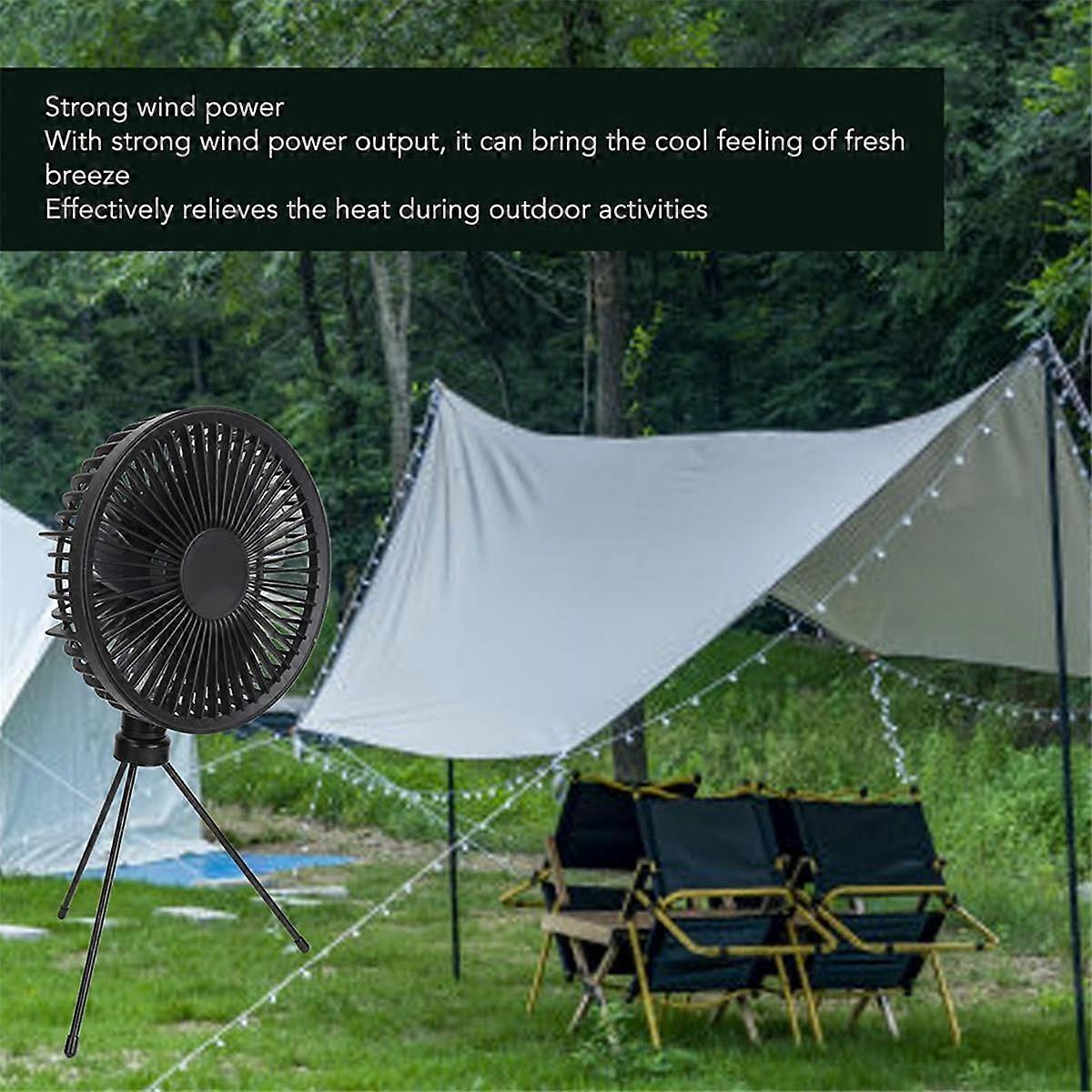 Portable Camping Fan with USB Solar Panel , for Tent, Outdoor, USB Desk Fan for Travel, Fishing, Ou