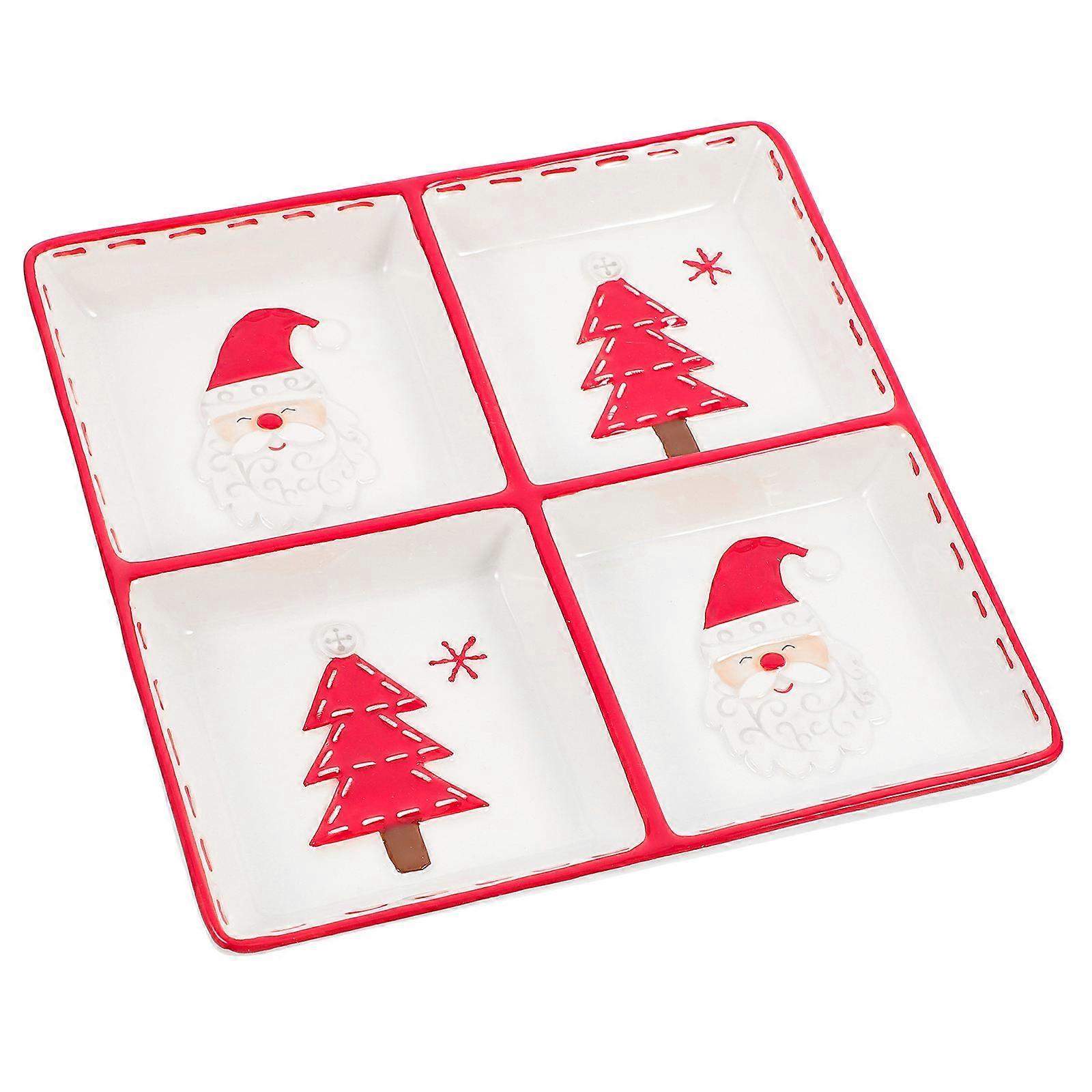 Snack Trays With Compartments Dried Fruit Container Hosts Multi-functional Snacks Display Plate Home Use 7.7×7.7×1.2in 1Set