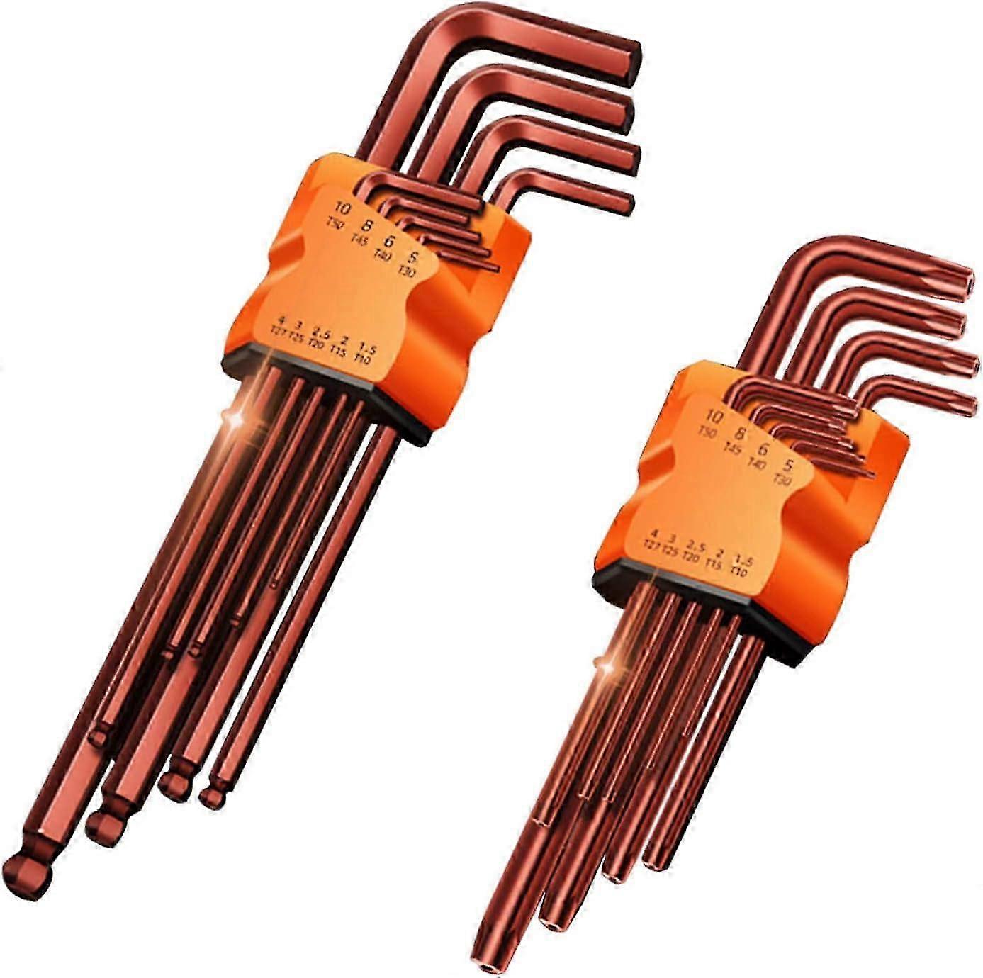 18-piece Allen key set 1.5-10mm Professional Hardness up to HRC65 Made of Chromium Vanadium Steel CRV