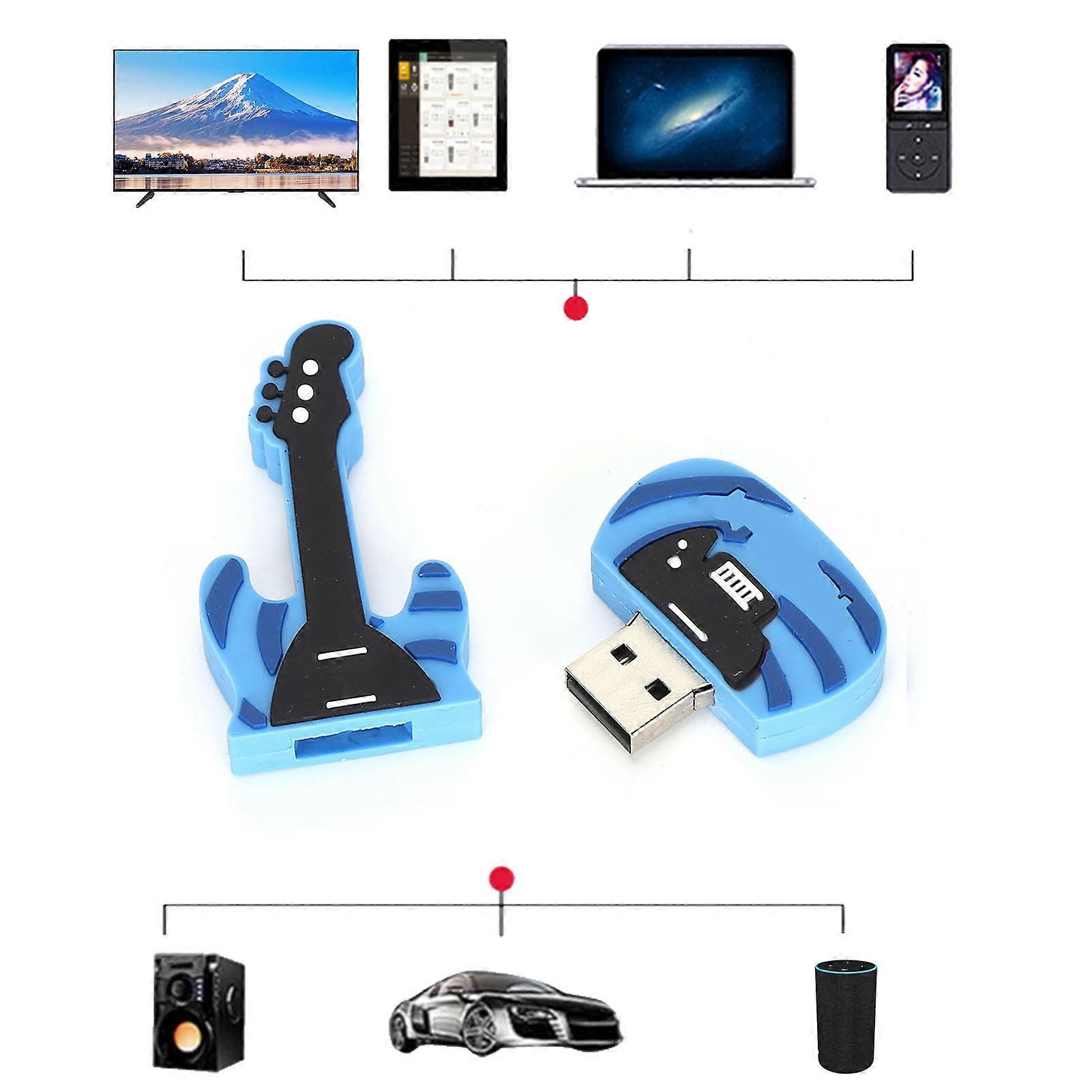 2GB USB Flash Drive Guitar Shape High Speed Bulk Memory Gift